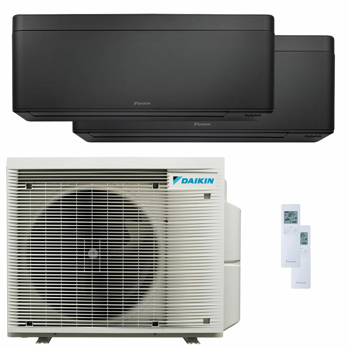Daikin Stylish Total Black Dual-Split-Klimaanlage 18000+18000 BTU Inverter A++ WLAN-Außeneinheit 7,8 kW