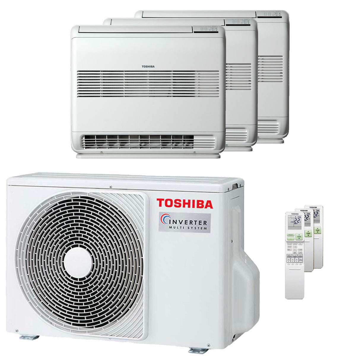 Toshiba Console J2 Trial-Split-Klimaanlage 9000+9000+9000 BTU Wechselrichter A+++ Außeneinheit 5,2 kW