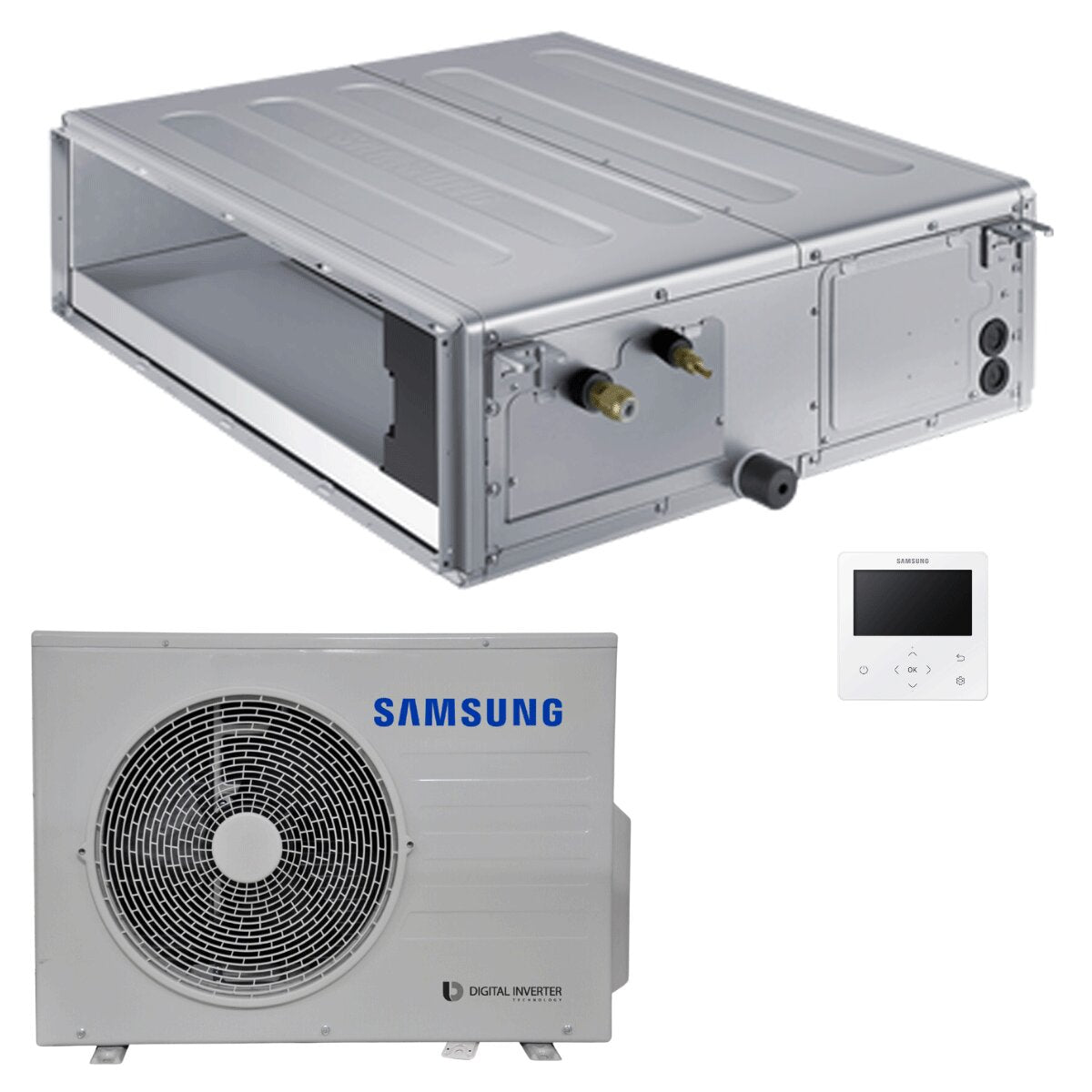 Climatiseur gainable Samsung à prévalence moyenne 18 000 BTU Inverter A++ unité externe 5 kW commercial