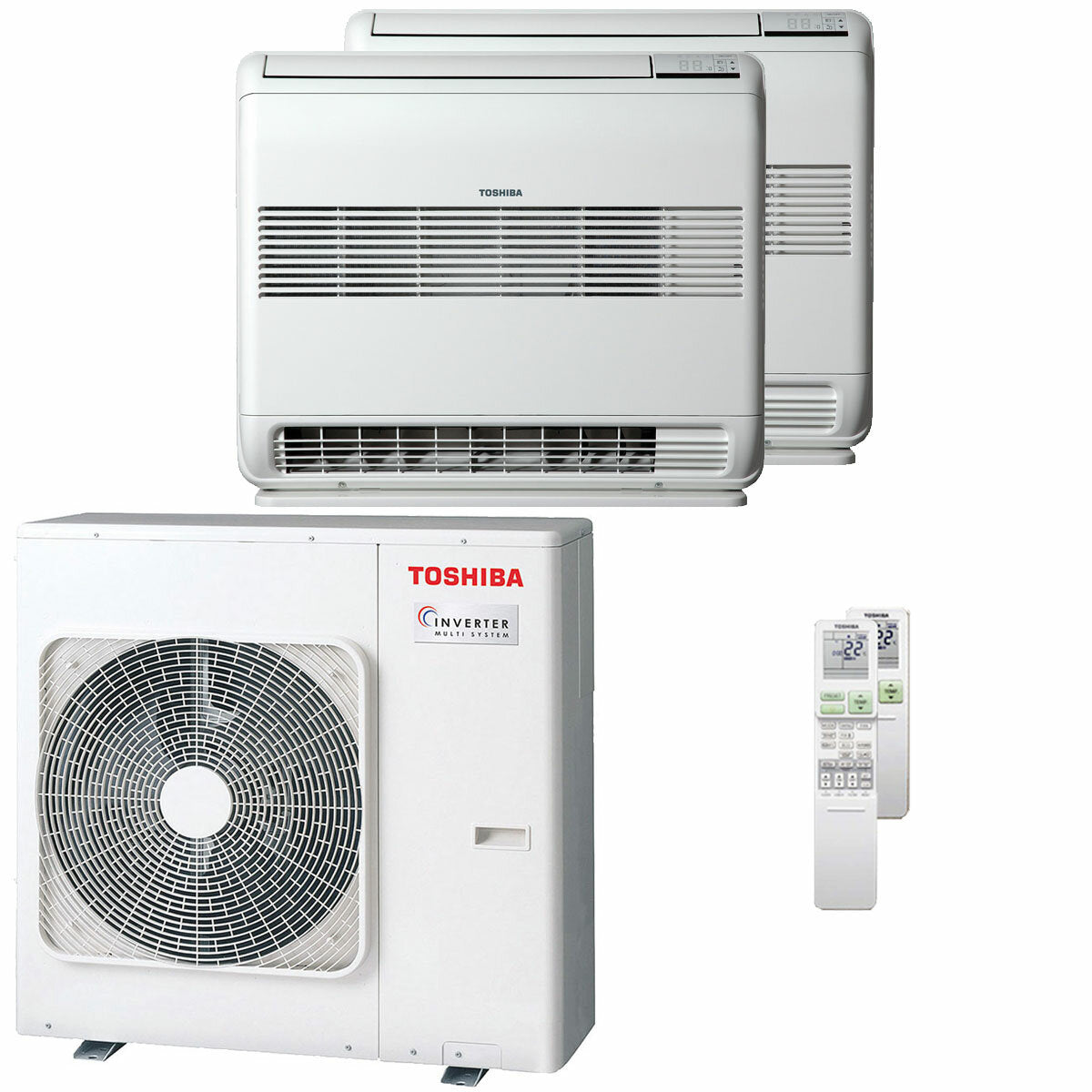 Climatiseur dual split Toshiba Console J2 12000+18000 BTU inverseur A+++ unité extérieure 8 kW