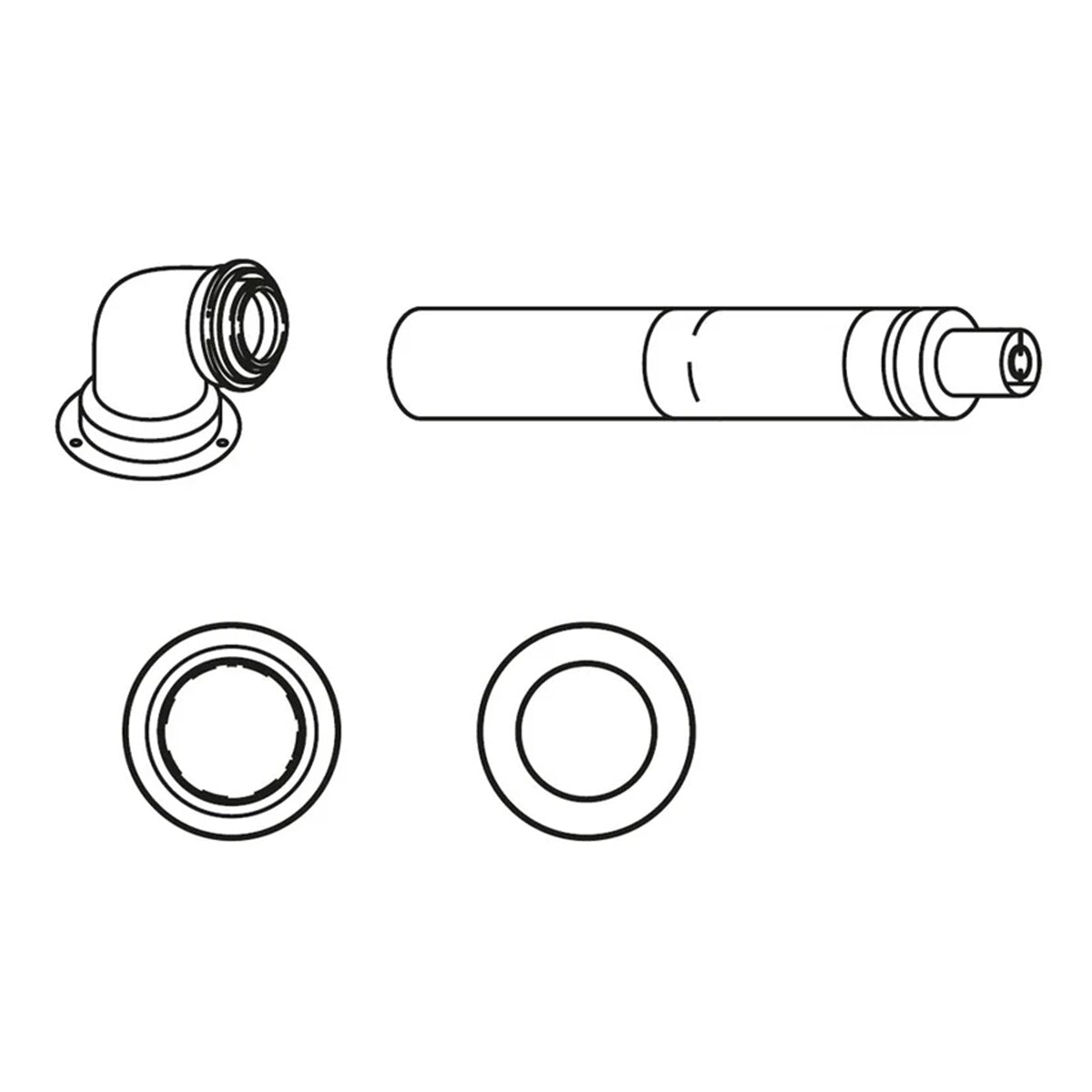 Bosch FC-SET60-C13X horizontaler koaxialer Rauchabzugssatz Ø60/100 mm – KONDENSATOR-SERIE
