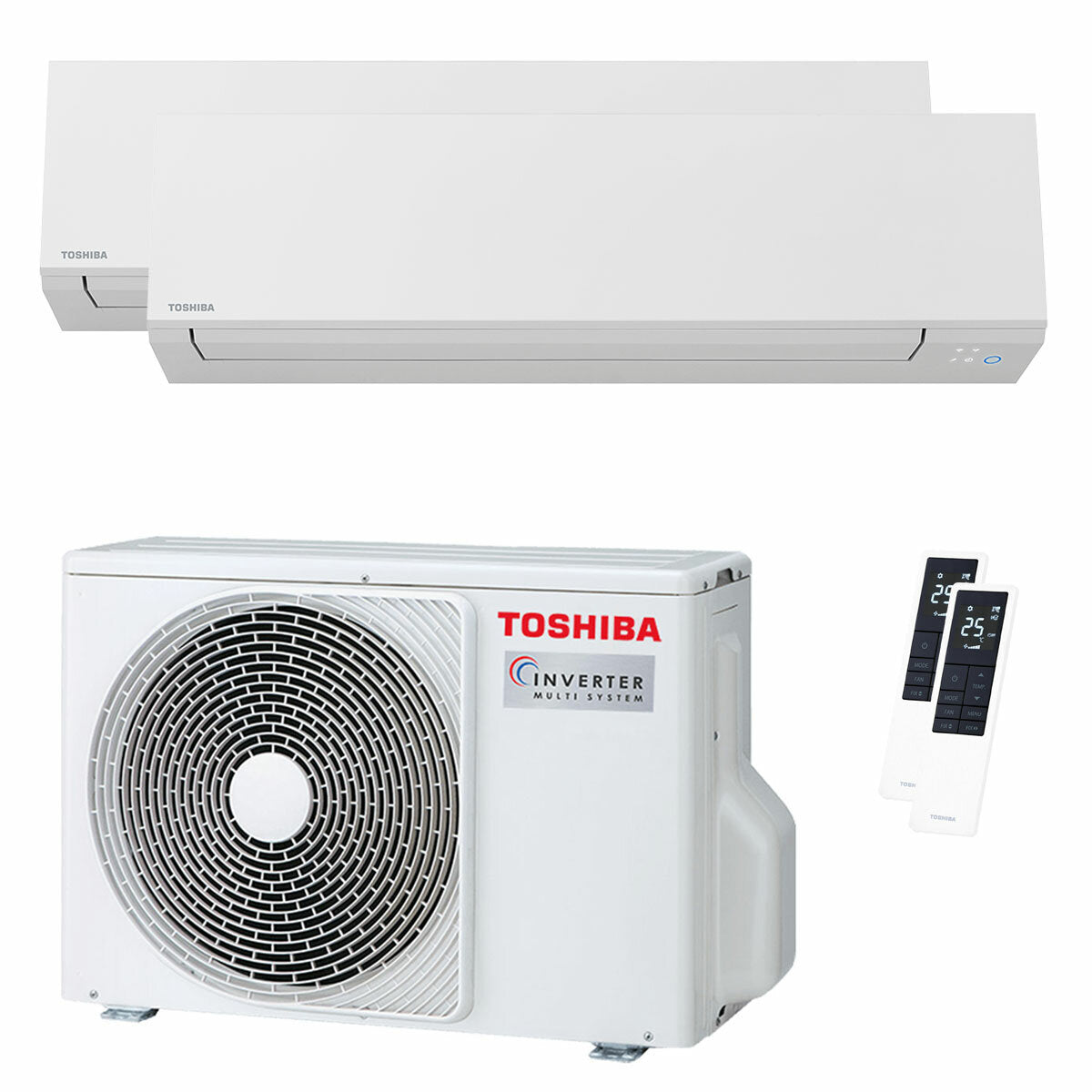 Climatiseur Toshiba SHORAI Edge White dual split 5000+5000 BTU inverseur A++ unité extérieure wifi 3,3 kW 