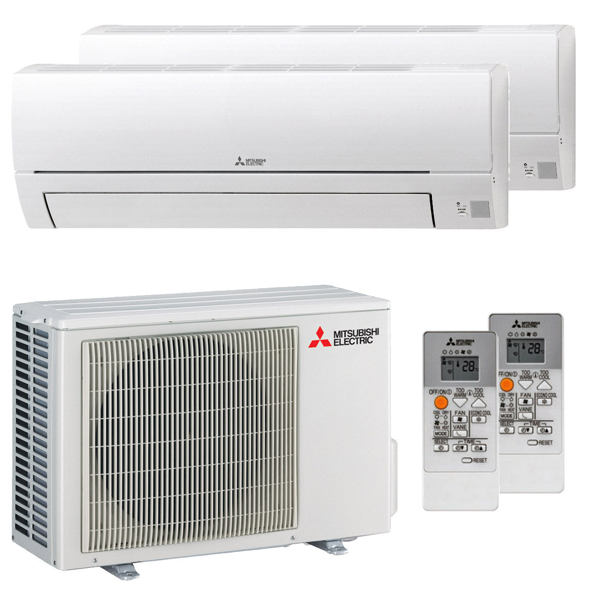 Mitsubishi Electric MSZ-HR double split 9000 + 9000 BTU climatiseur externe A ++ onduleur 4,0 kW