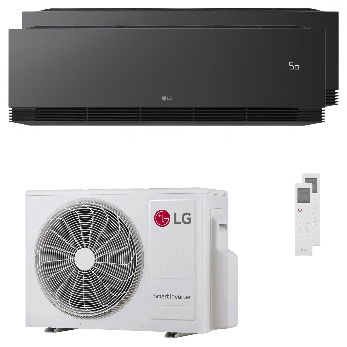 Climatiseur split LG ARTCOOL Black AI 9000+9000 BTU Inverter A+++ avec Wi-Fi et unité extérieure de 4,1 kW 