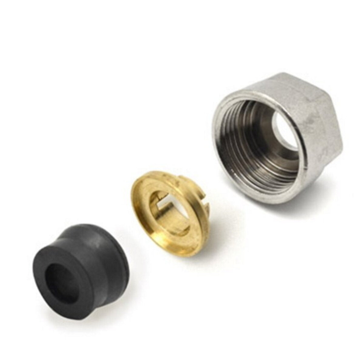 Chrome-plated rubber lockshield valve fitting for 16x2 copper pipe for Ercos lockshield valves
