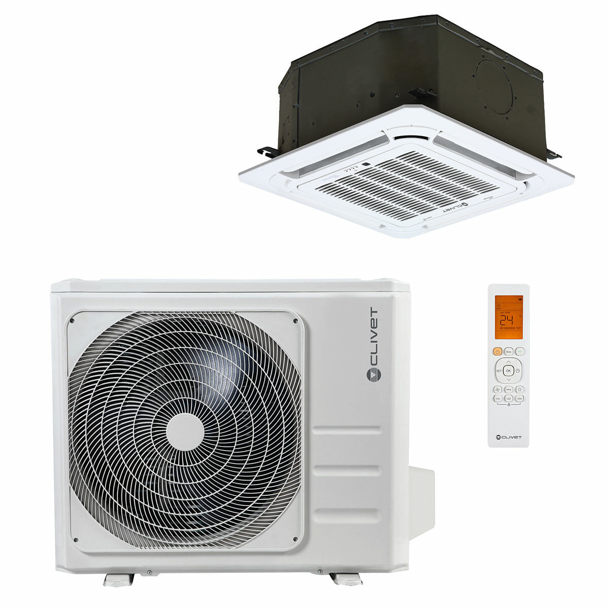 Clivet BOX 2 air conditioner 4-way cassette 12.000 BTU light commercial Invert A++ R32