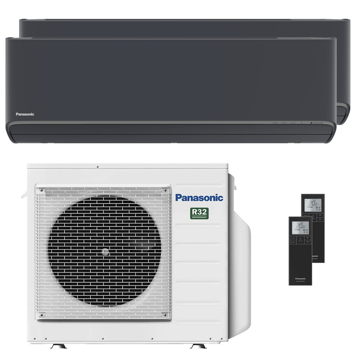 Climatiseur double split Panasonic Etherea 9000+12000 BTU Inverter A++ Wi-Fi Unité extérieure 5,2 kW Gris graphite