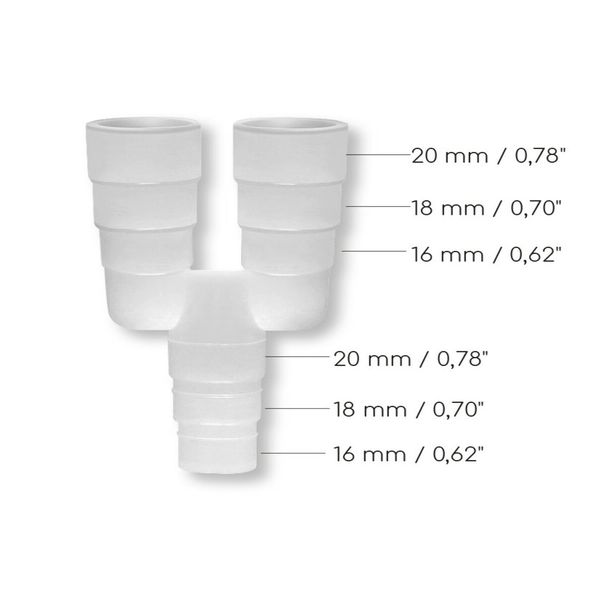 Universal 3-way fitting Niccons condensate drain 16/18/20 mm