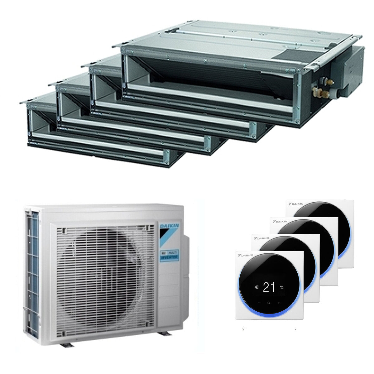 Daikin Mini Sky FDXM-F9 ducted air conditioner quadri split 9000+9000+12000+18000 BTU inverter A++ external 9 kW