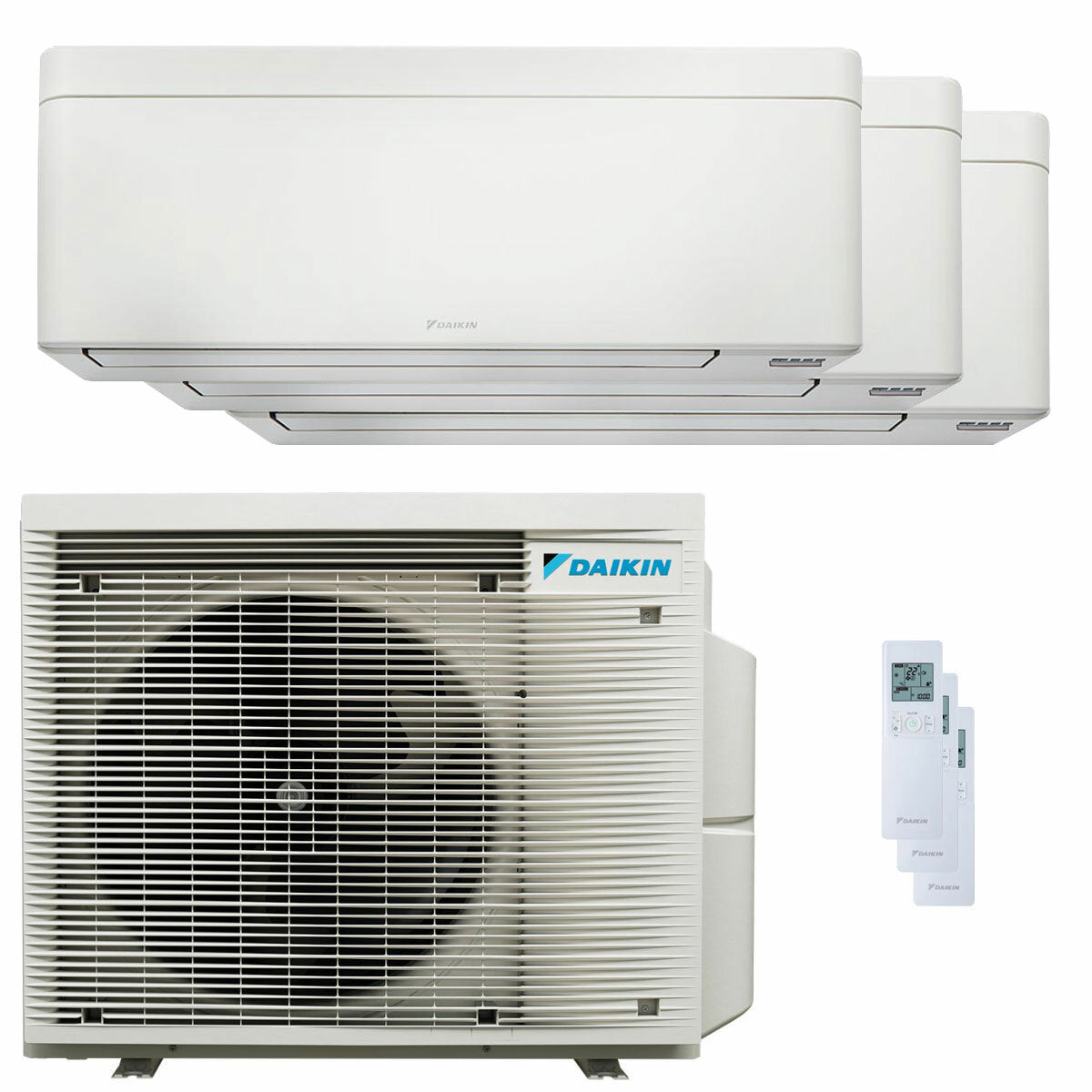 Climatiseur trial split Daikin Stylish White 9000+12000+18000 BTU inverseur A++ unité extérieure wifi 7,8 kW