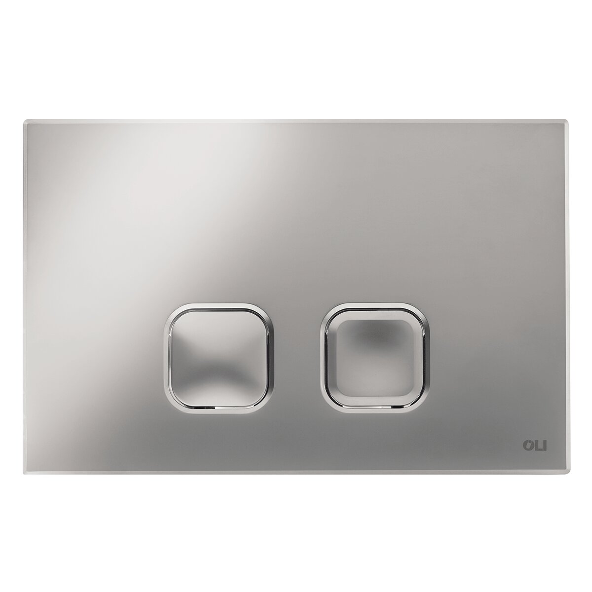 Double button plate OLI PLAIN Polished Chrome