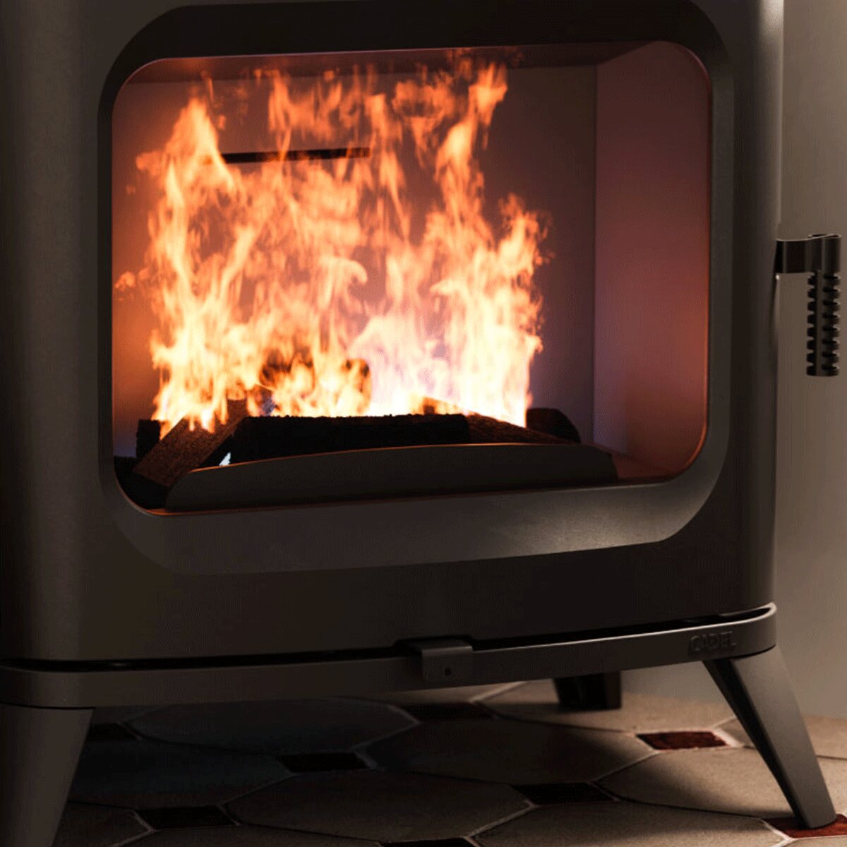Poêle à bois air Cadel Hublot 8 7,5 kW Noir