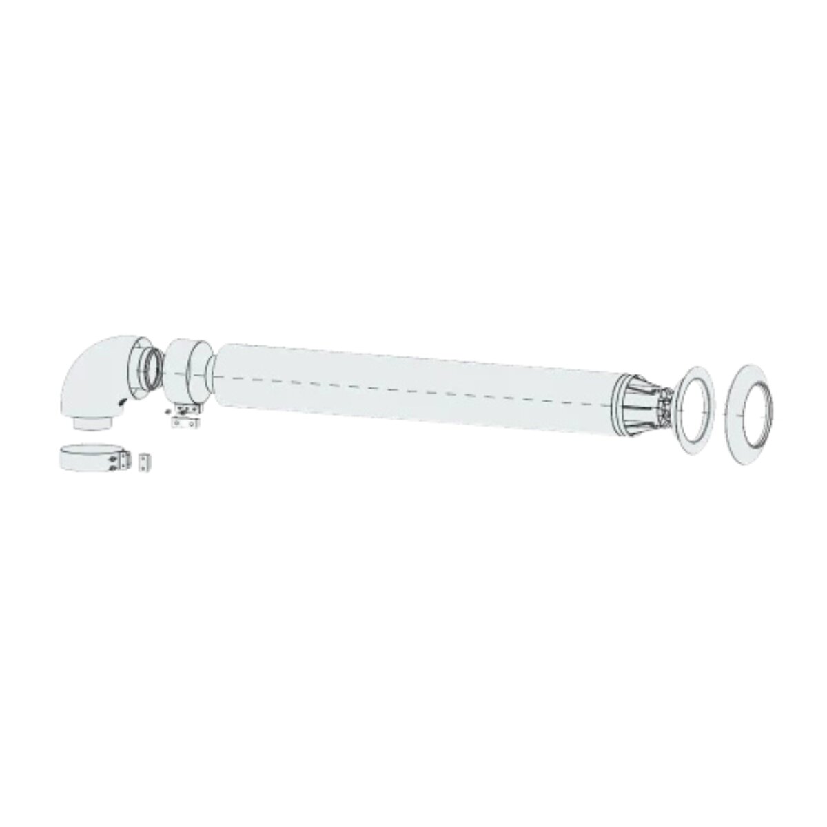 Ariston 60/100 coaxial flue kit, horizontal part, 1m - for water heaters