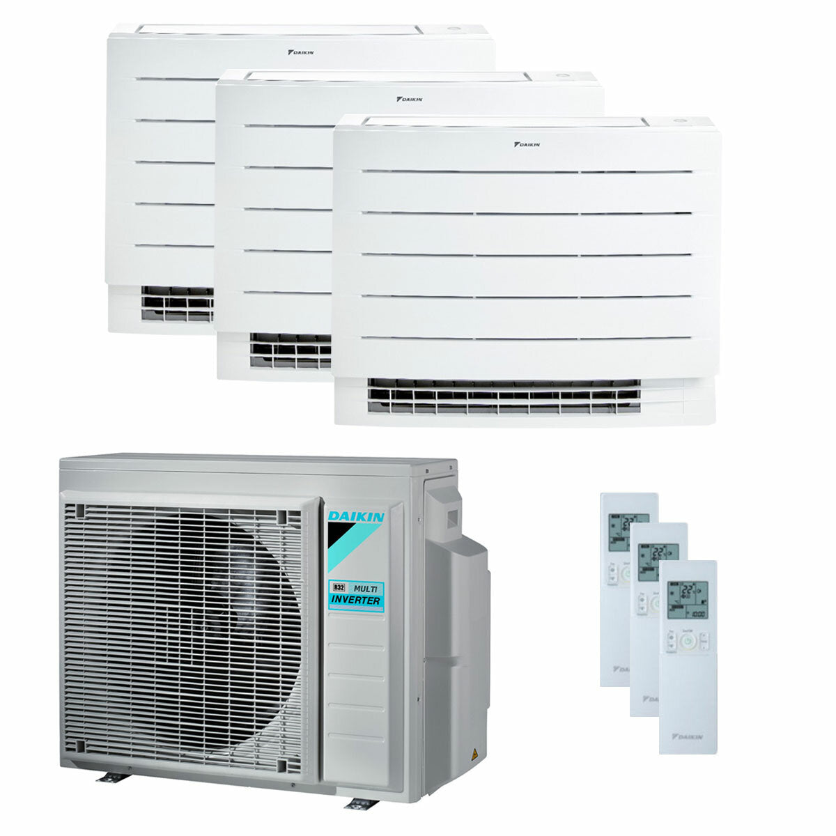 Daikin Perfera Floor climatiseur trial split 9000 + 9000 + 12000 BTU inverter A+++ wifi unité extérieure 5,2 kW