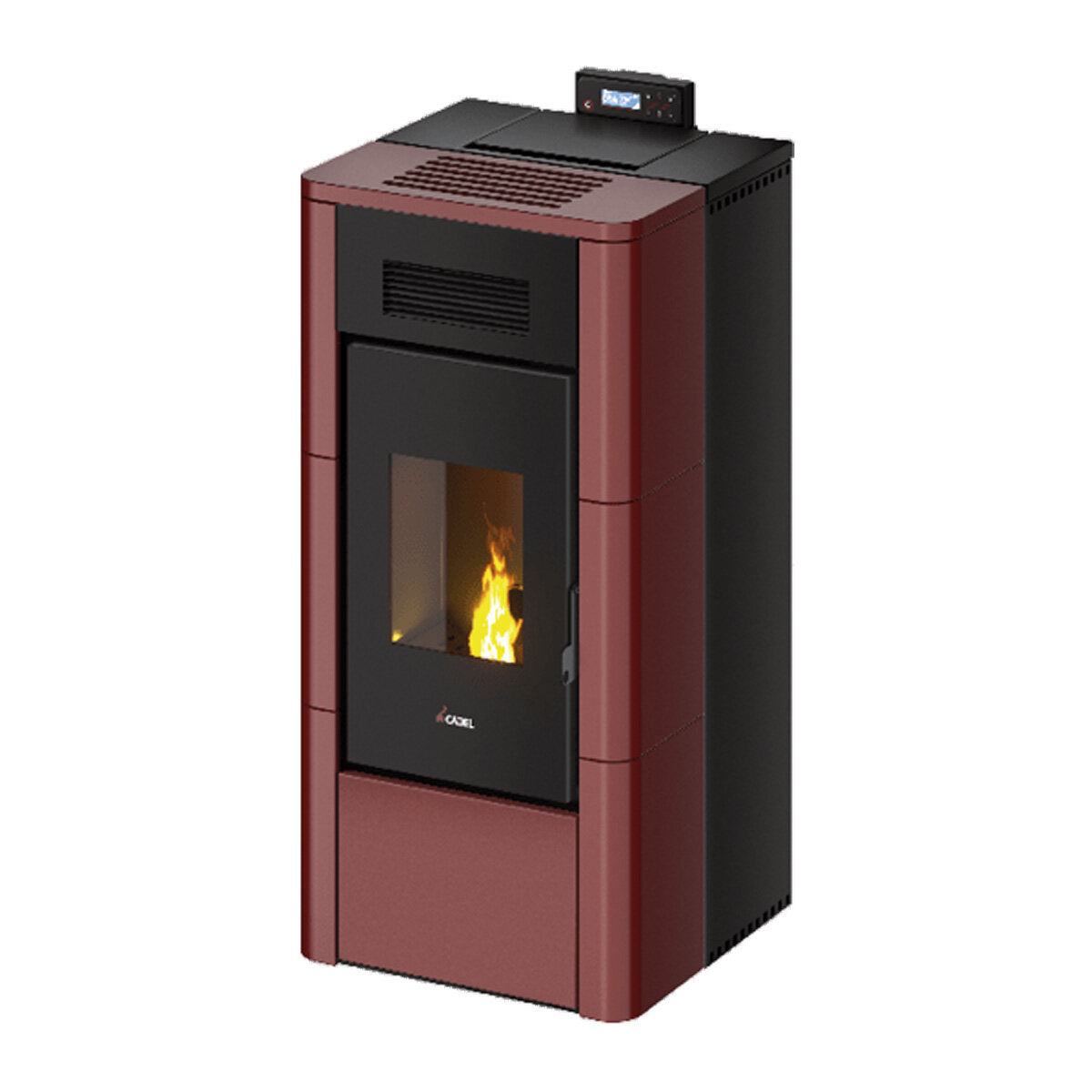 Cadel River Idro 23 Water Pellet Stove 22.4 kW WiFi - RED MAIOLICA
