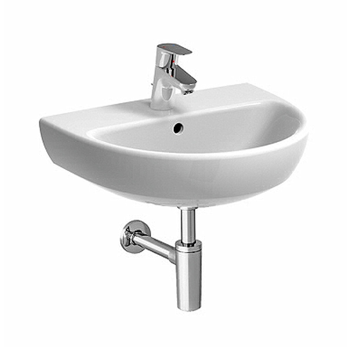 Lavabo suspendu monotrou Geberit Selnova 55 cm en blanc brillant