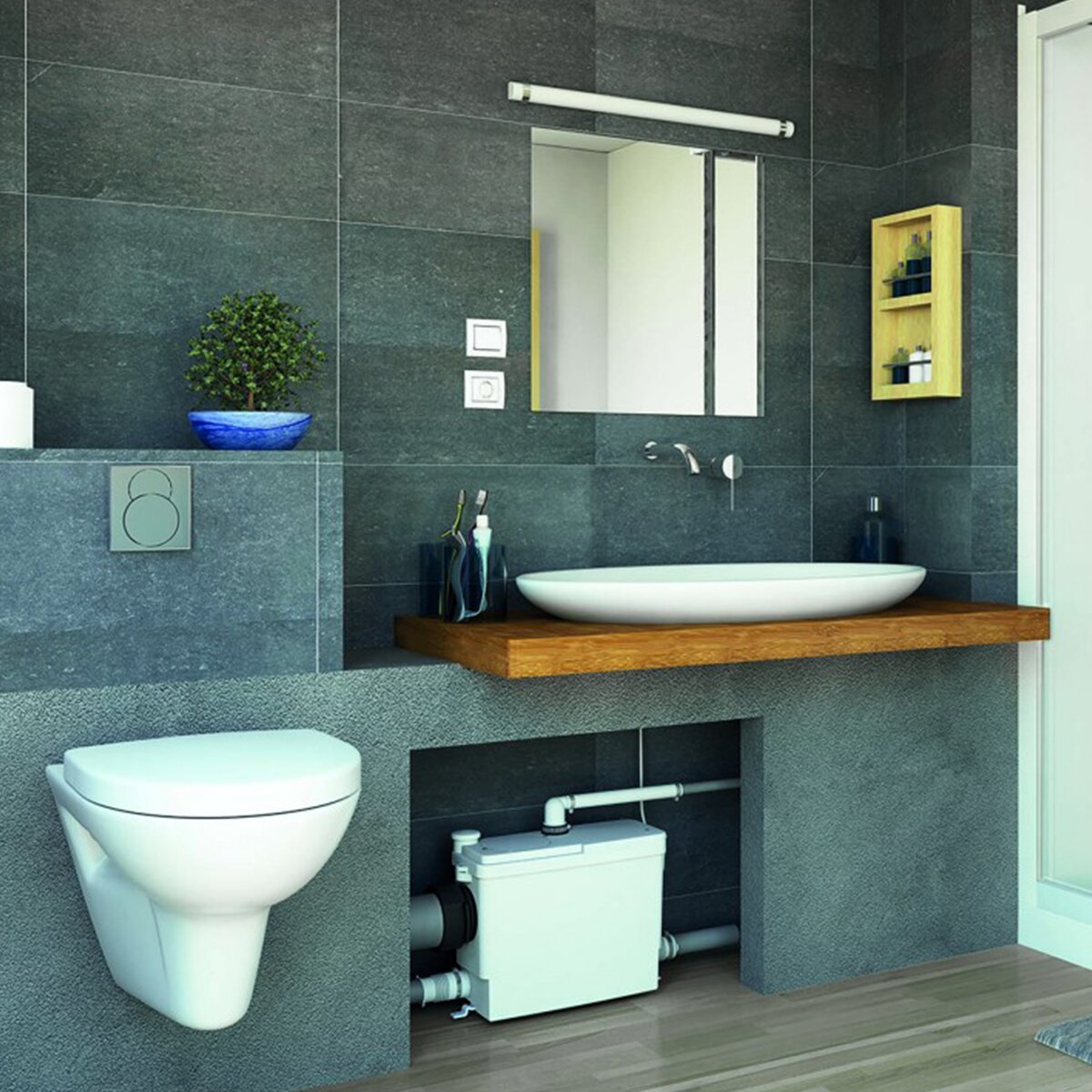 Broyeur WC SFA Sanipack Pro UP - Encastrable pour WC suspendus, WC à poser, LAVABO, BIDET, DOUCHE