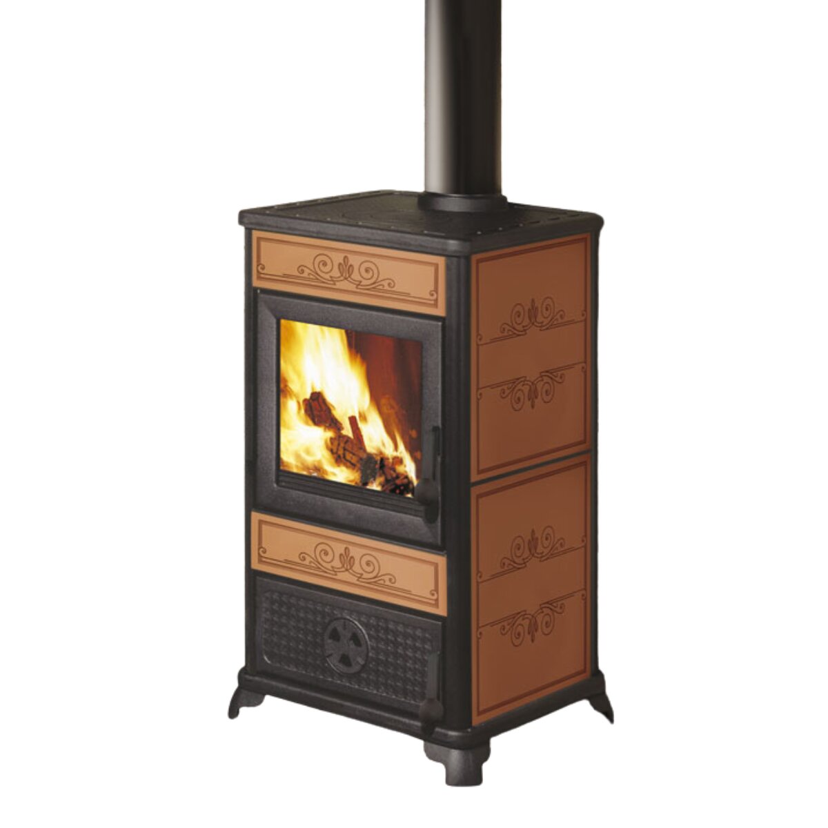 FANCY EVO EK63 wood-burning stove - Edilkamin Group 11 kW air-fired leather