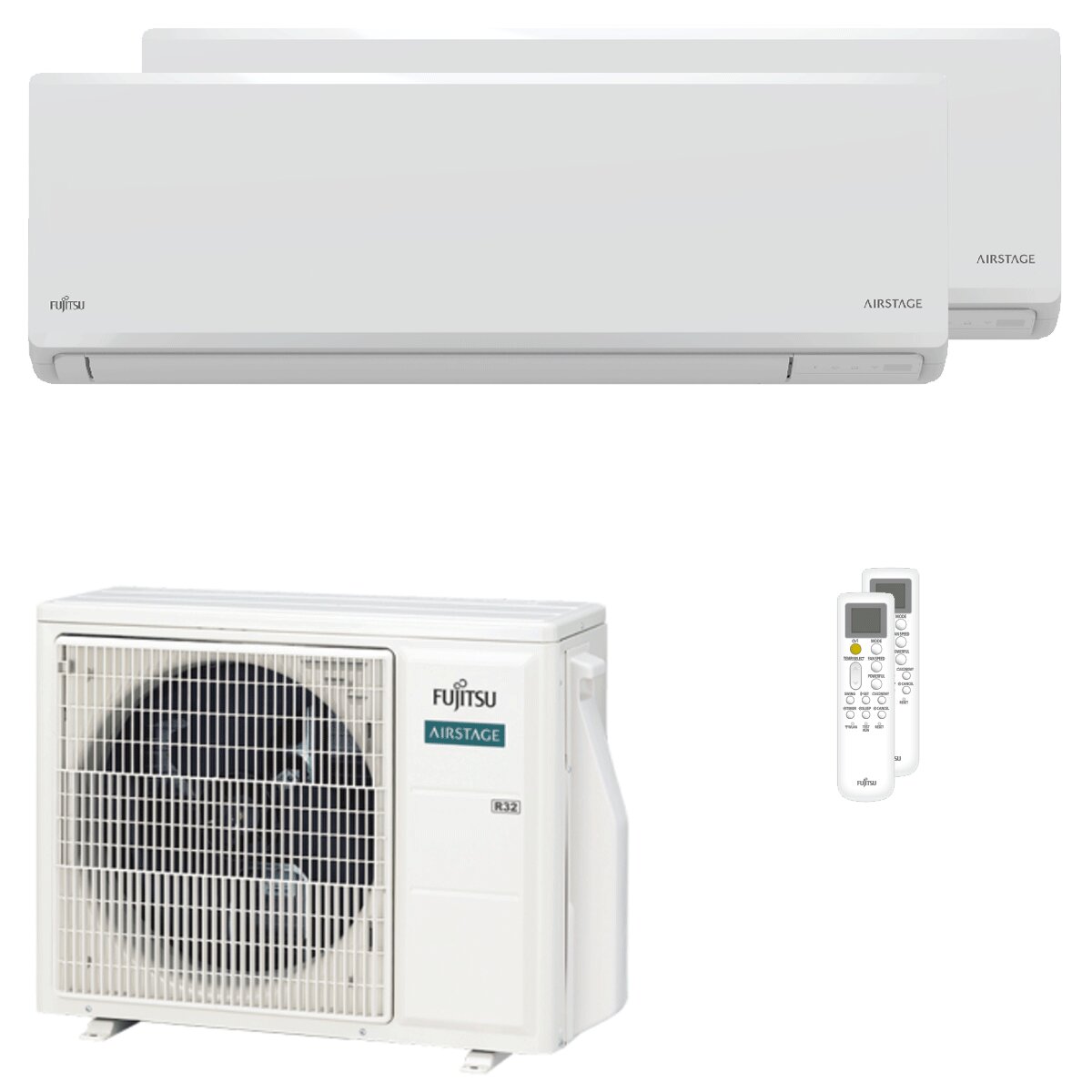 Fujitsu KN Series WiFi dual split air conditioner 12000+12000 BTU inverter A+++ wifi external unit 5 kW