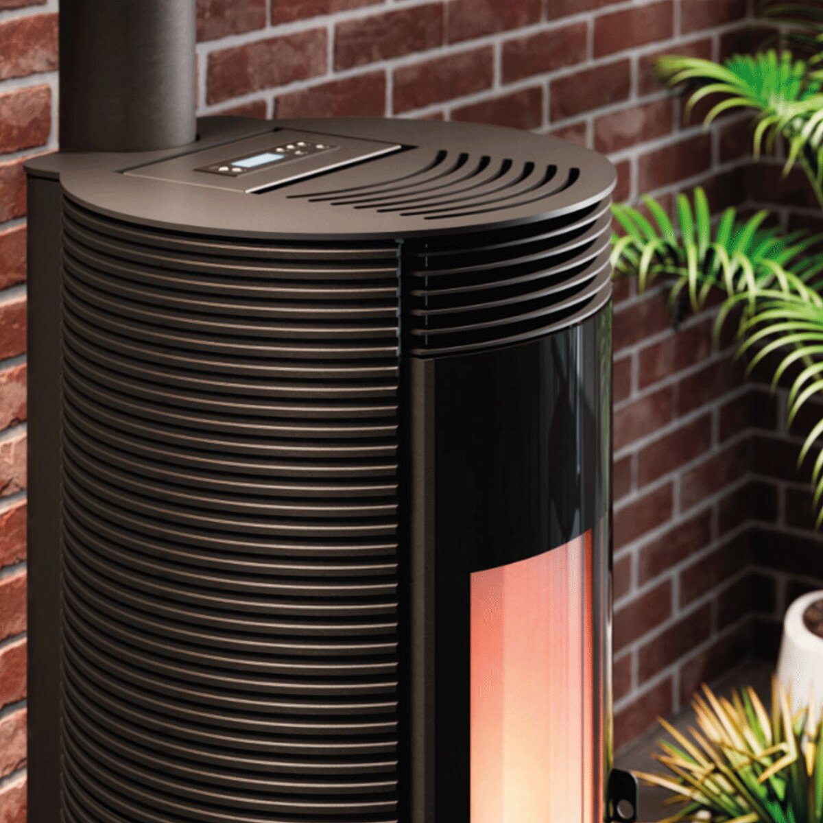 Cadel Spin Plus 9 8,5 kW Kanalluft-Pelletofen WiFi Gusseisen Schwarz
