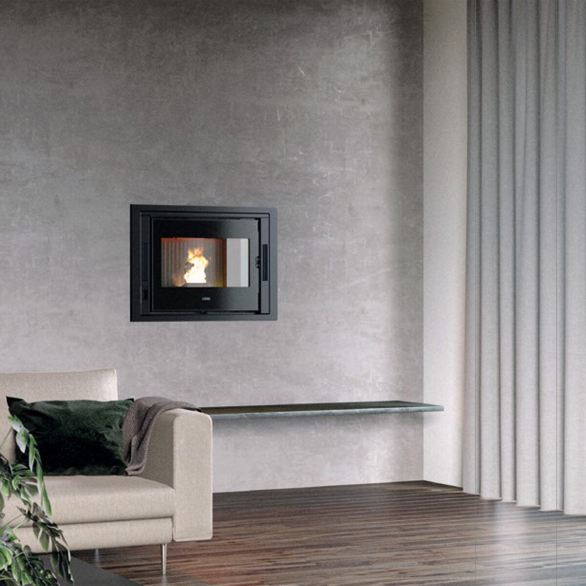 Insert de cheminée à granulés à air pulsé CADEL Zefiro 9 9 kW - avec Wi-Fi