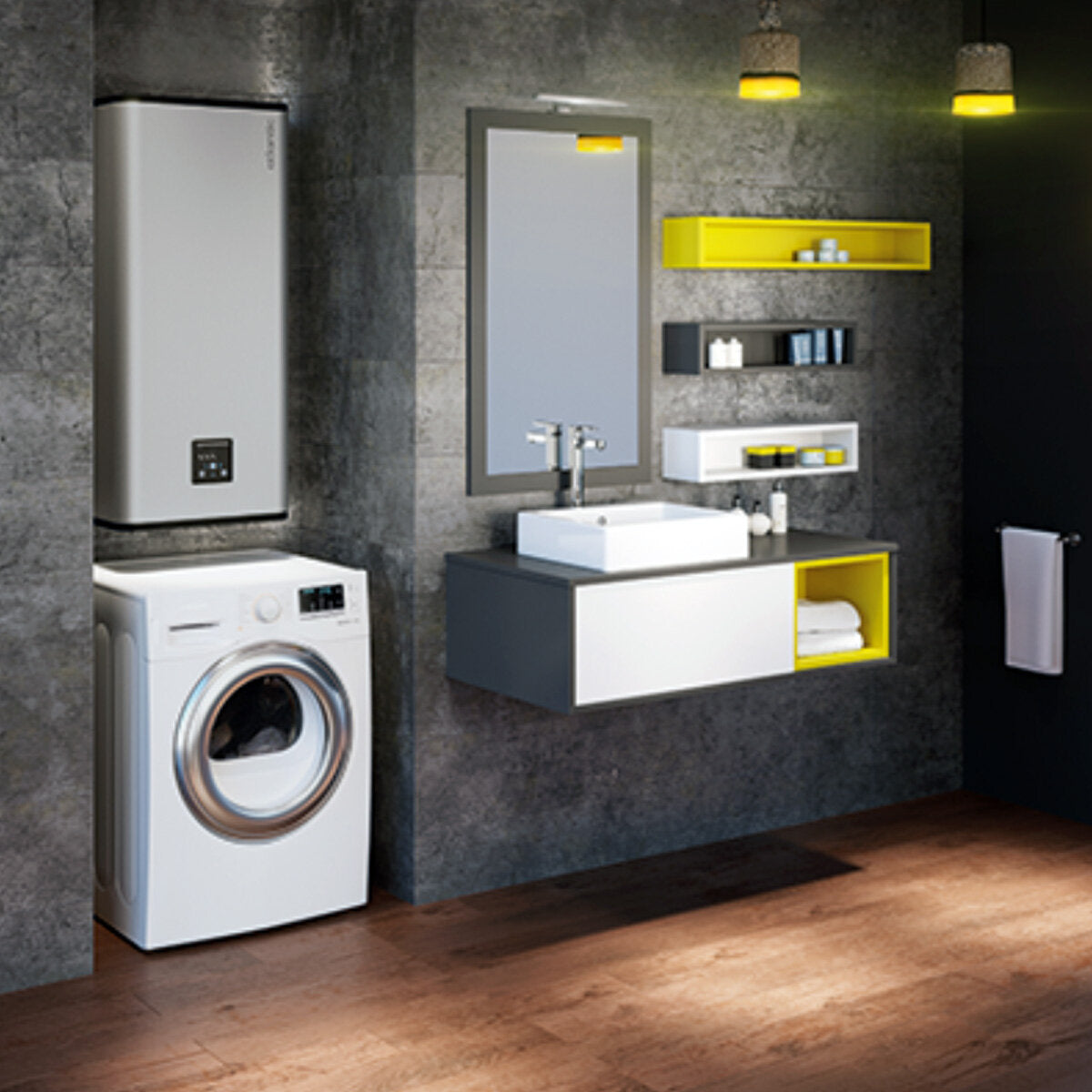 Chauffe-eau électrique horizontal vertical Atlantic Vertigo Steatite Wi-Fi 80 65 litres Garantie 2 ans 