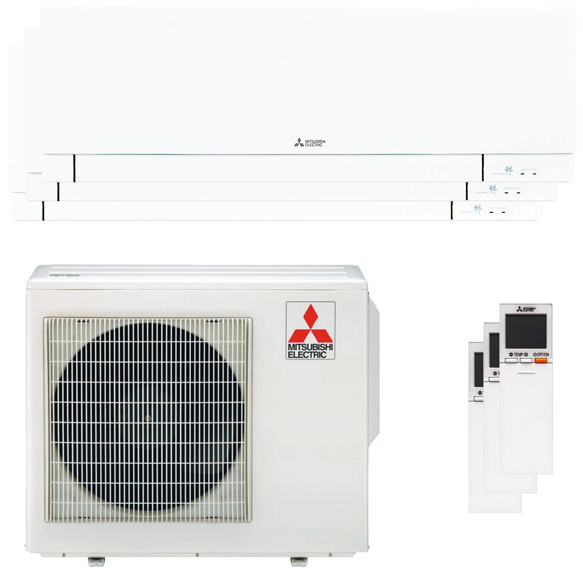 Climatiseur trial split Mitsubishi Electric Kirigamine Zen MSZ-EF 9000 + 9000 + 12000 BTU inverter A++ extérieur wifi 5,4 kW blanc