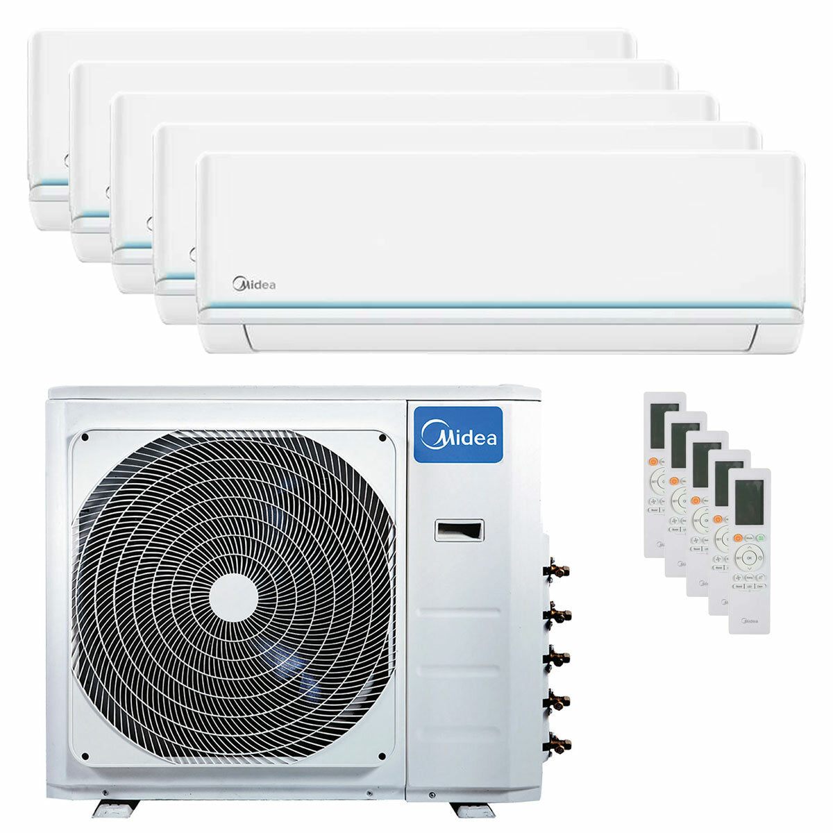 Midea Evolution penta split air conditioner 9000+9000+9000+12000+18000 BTU inverter A++ external unit 12.3 kW