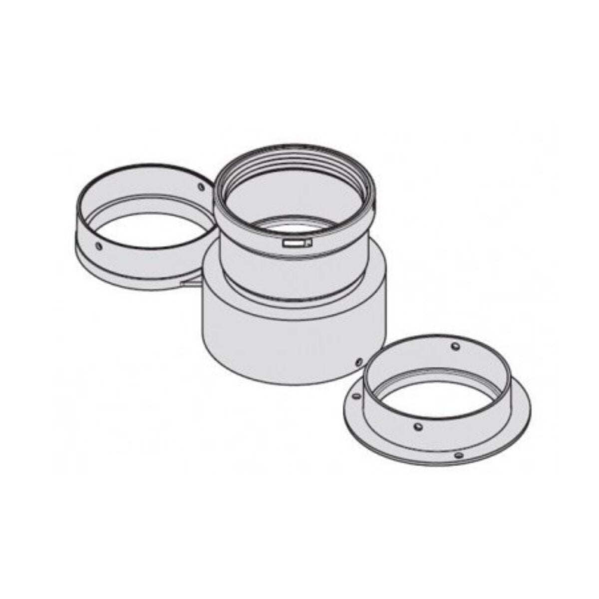 Beretta split flue kit from Ø60/100 to Ø80/80 - For Idrabagno LX 17 water heater