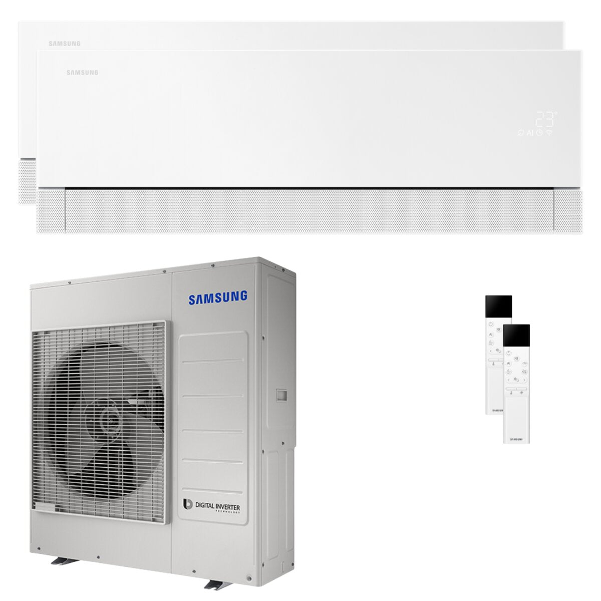 Samsung WindFree Première dual split air conditioner 24000+24000 BTU inverter A++ wifi outdoor unit 10 kW Essential White