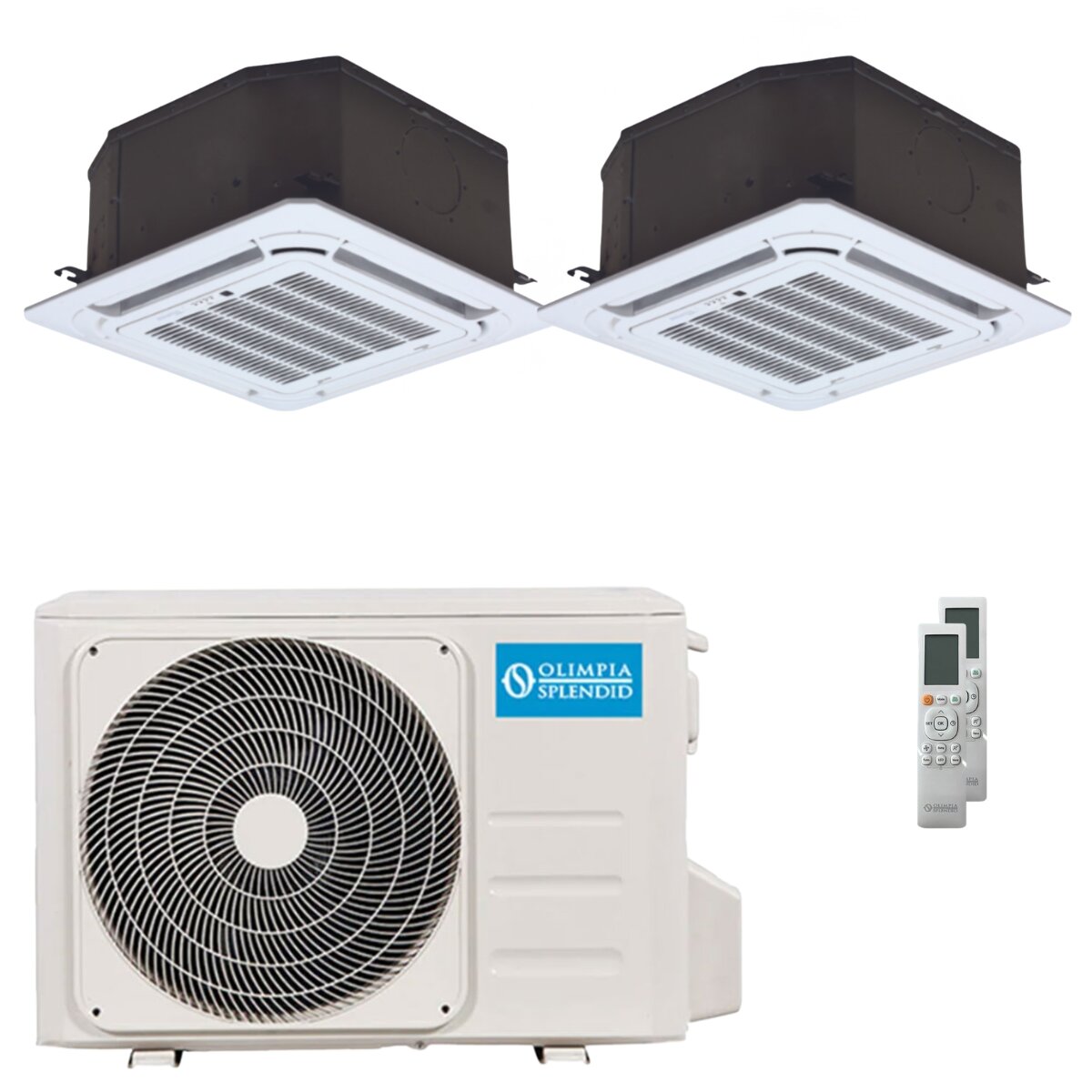 Olimpia Splendid Nexya S6 E Kassetten-Split-Klimaanlage 12000+12000 BTU Inverter A++ Außengerät 5,3 kW 