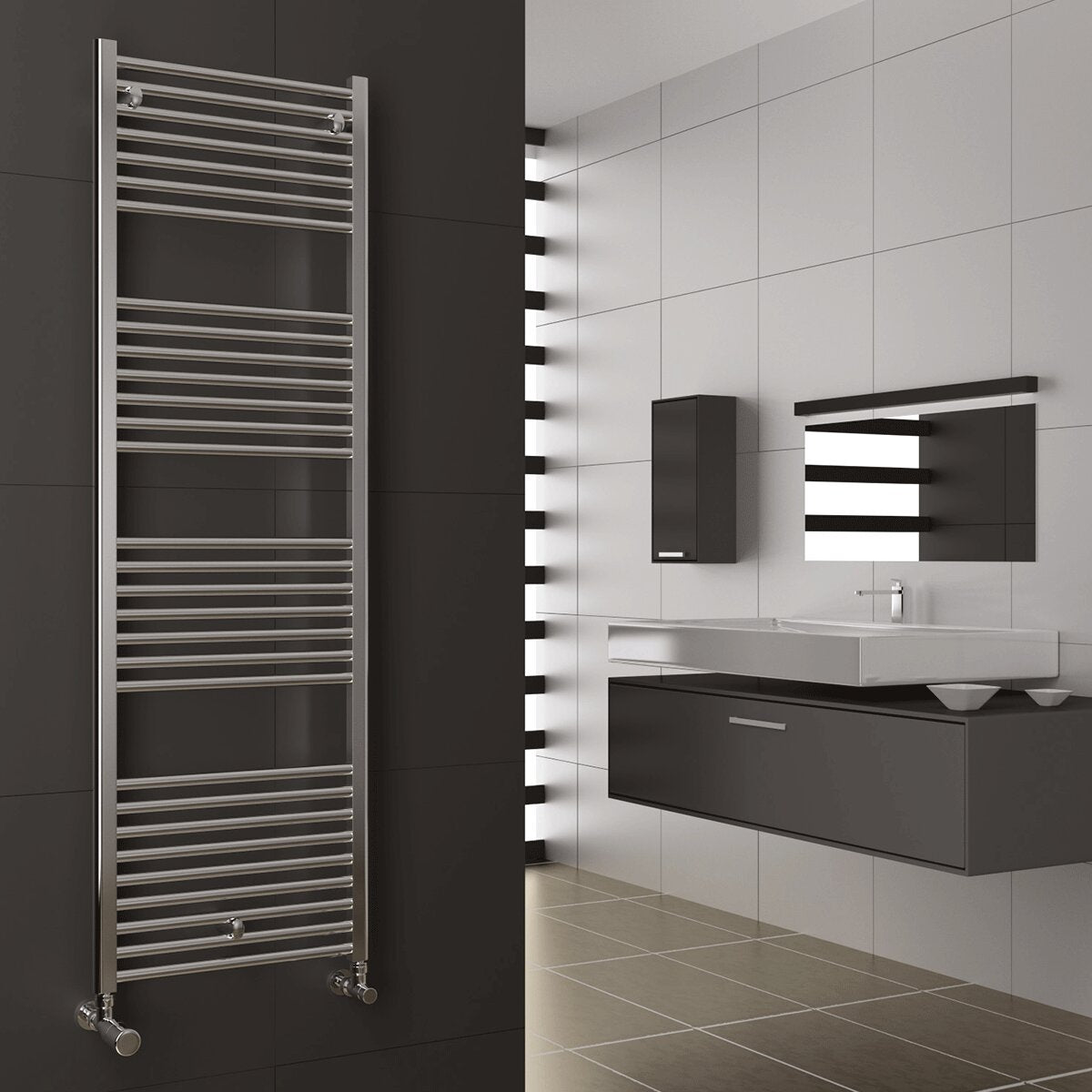 Cordivari Lisa 22 450x1385 chrome steel towel warmer radiator