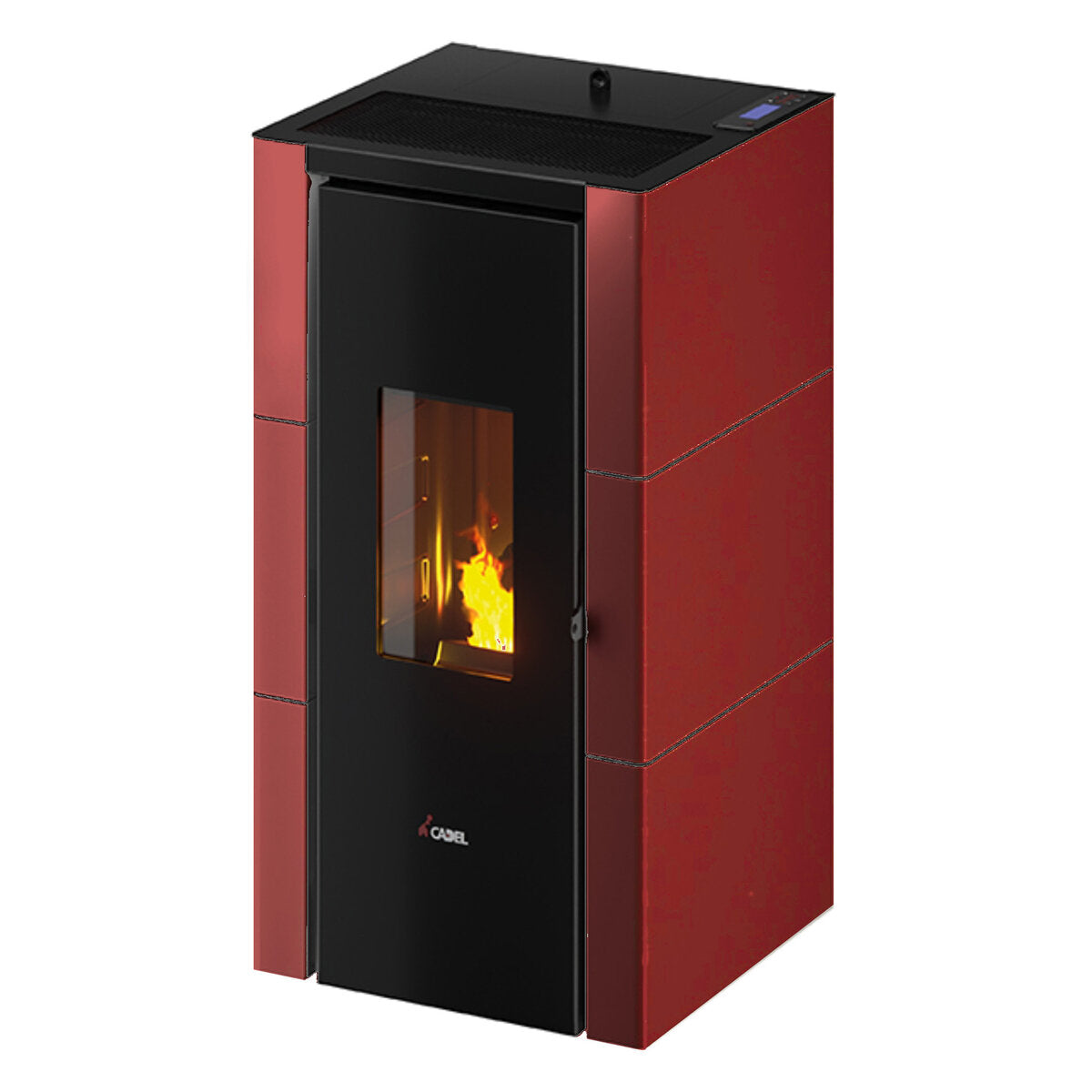 Poêle à granulés CADEL Cristal 7 T2 7 kW WiFi - ROUGE