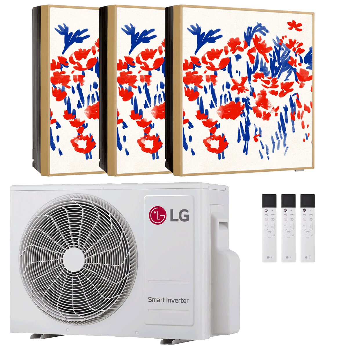 LG ARTCOOL Gallery PHOTO Test-Split-Klimaanlage 9000+9000+12000 BTU Inverter A+++ WLAN-Außeneinheit 5,3 kW 