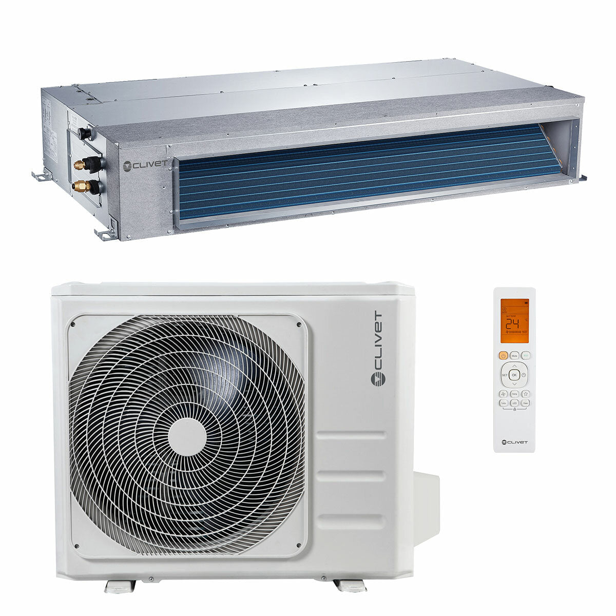 Clivet DUCT 2 climatiseur gainable 12.000 BTU commercial léger inverter A++ R32