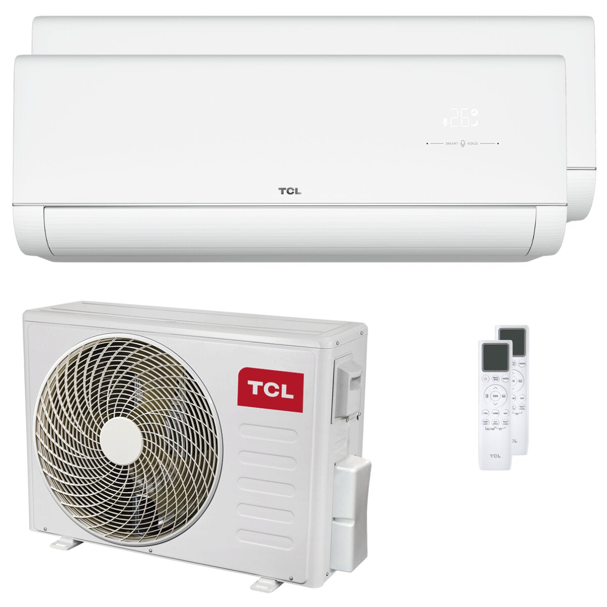 Climatiseur split bi-split TCL VoxIN P9 12 000 + 18 000 BTU Inverter A++ Wi-Fi, unité extérieure 7,9 kW 