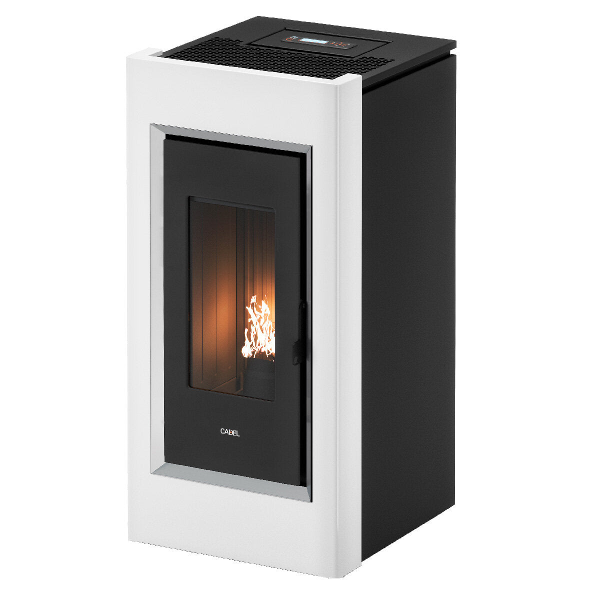Poêle à granulés blanc CADEL Prince Plus 11 kW avec air pulsé et Wi-Fi
