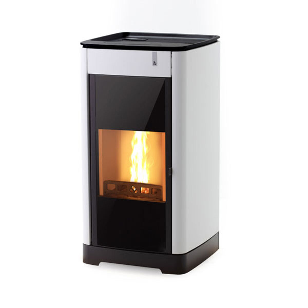 Poêle multi-combustibles Girolami Furni 22 blanc, 22 kW, alimentation hydroélectrique + kit ECS