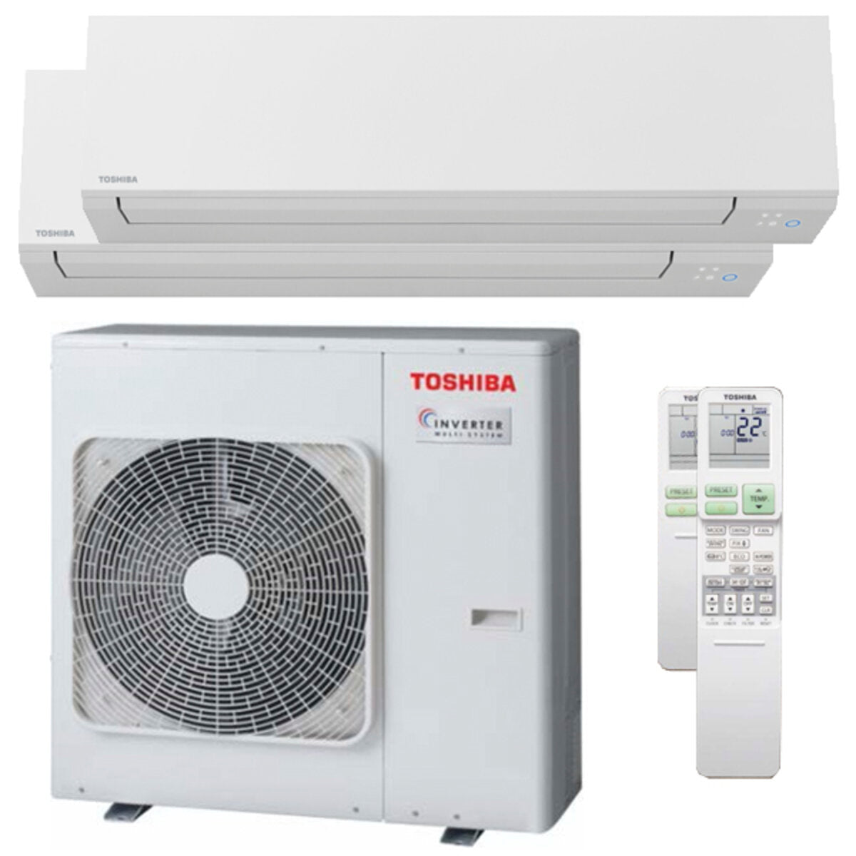 Toshiba SHORAI Edge climatiseur dual split 24000+24000 BTU inverseur A+ unité extérieure wifi 10 kW