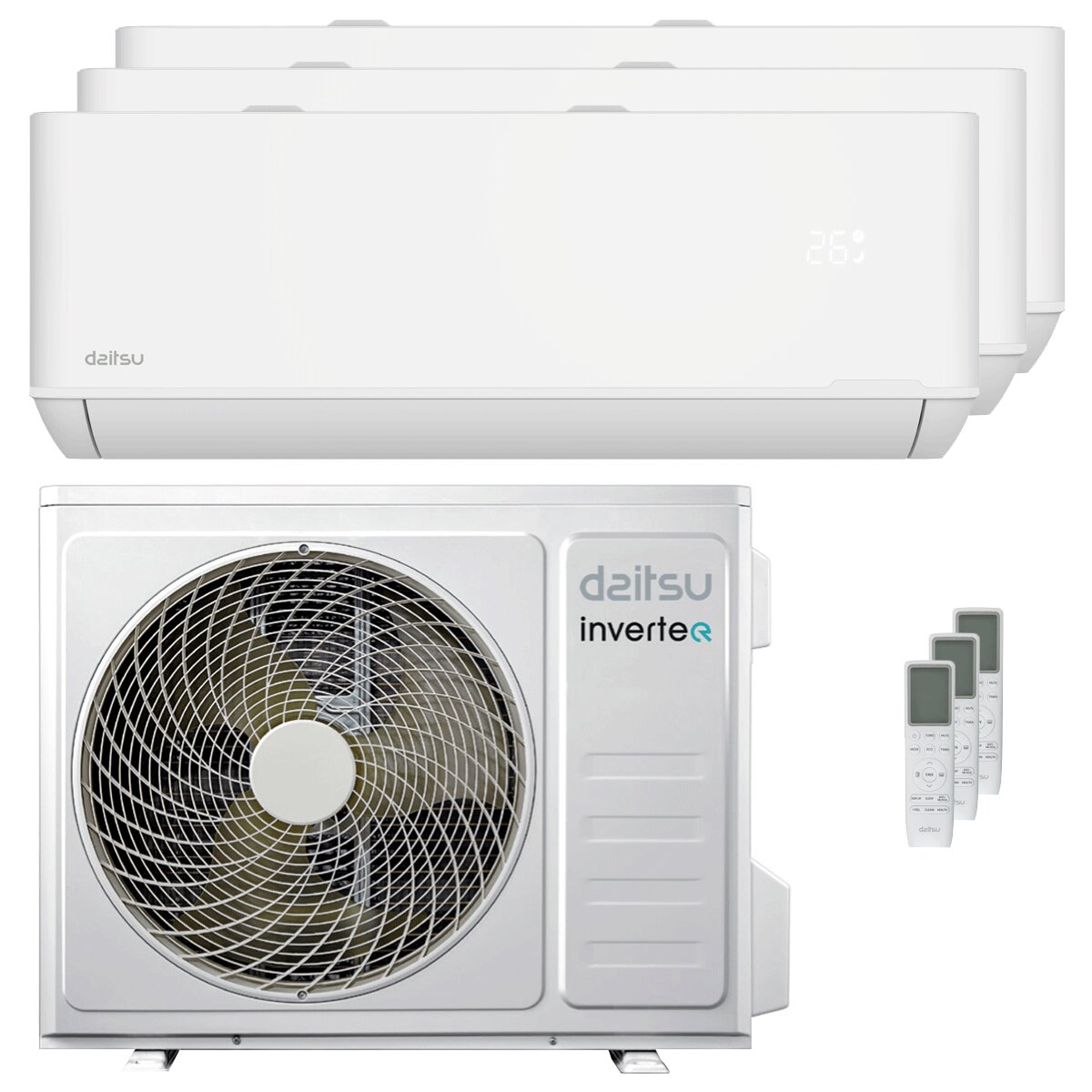Daitsu Artic TP-4 Trial Split Klimaanlage 9000+12000+12000 BTU Inverter A++ WLAN Außeneinheit 7,9 kW 