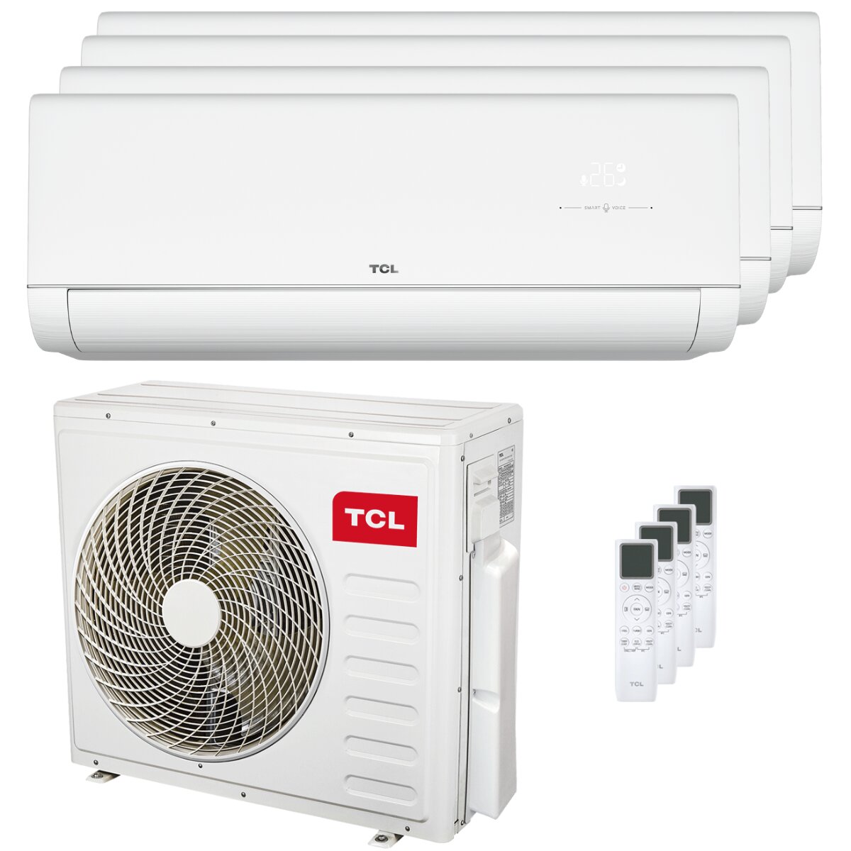 TCL VoxIN P9 quad split air conditioner 12000+12000+18000+18000 BTU inverter A++ wifi outdoor unit 12.2 kW