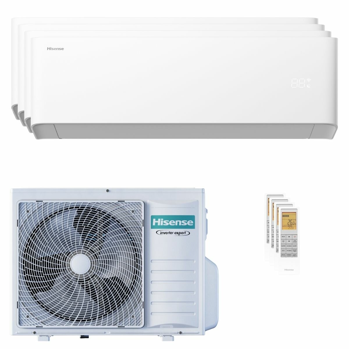 Hisense Uni HB Quad-Split-Klimaanlage 9000+9000+9000+9000 BTU Inverter A++ WLAN-Außeneinheit 8 kW 