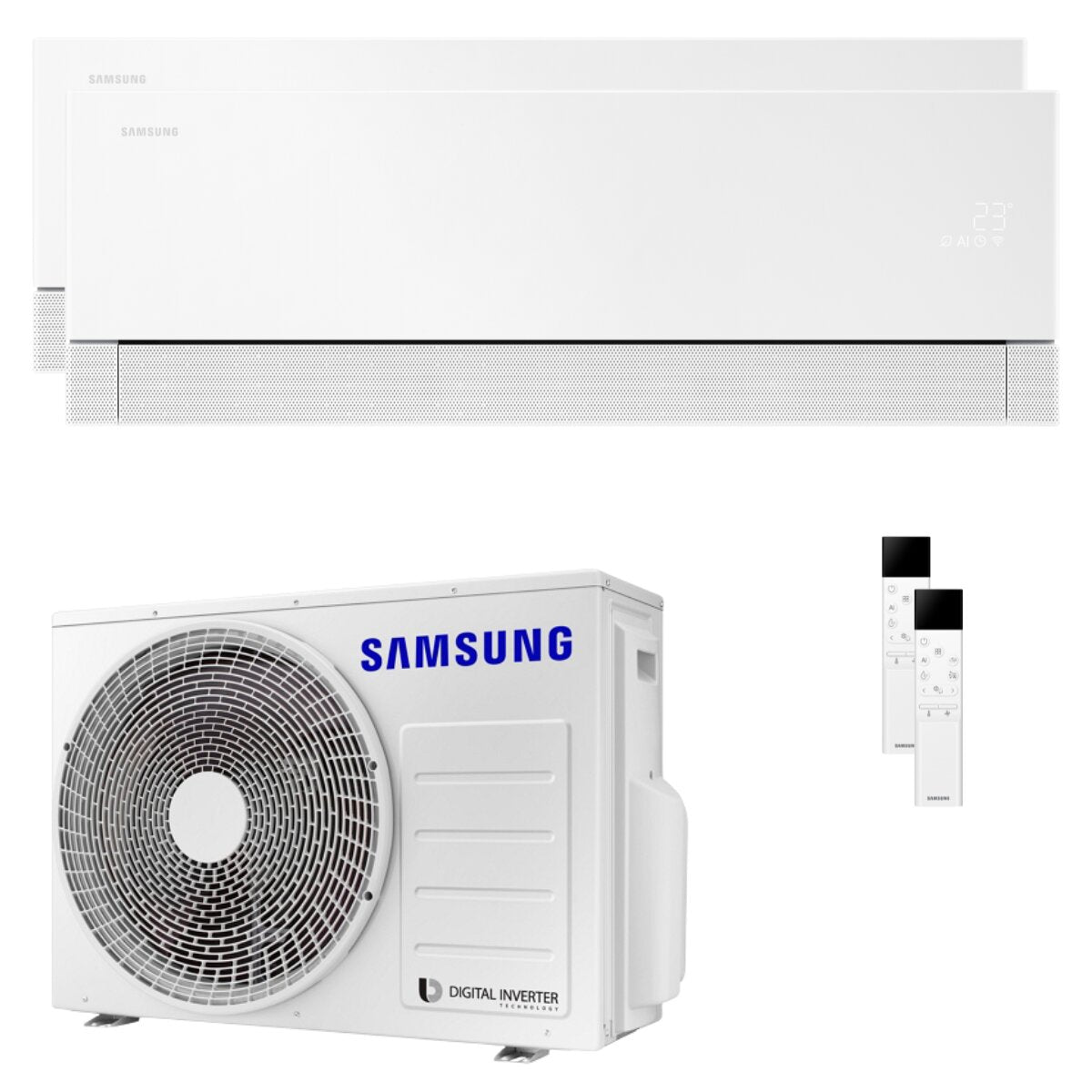 Samsung WindFree Première dual split air conditioner 7000+18000 BTU inverter A++ wifi external unit 5.2 kW Essential White
