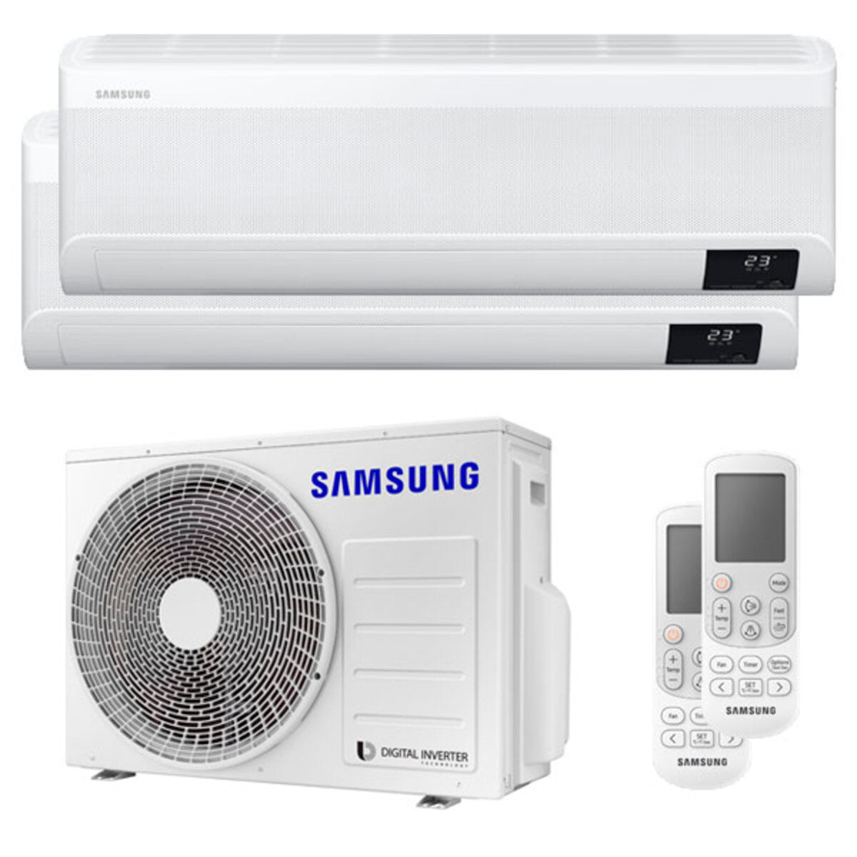 Climatiseur Samsung WindFree AVANT double split 9000 + 18000 BTU onduleur A ++ wifi unité extérieure 5,2 kW