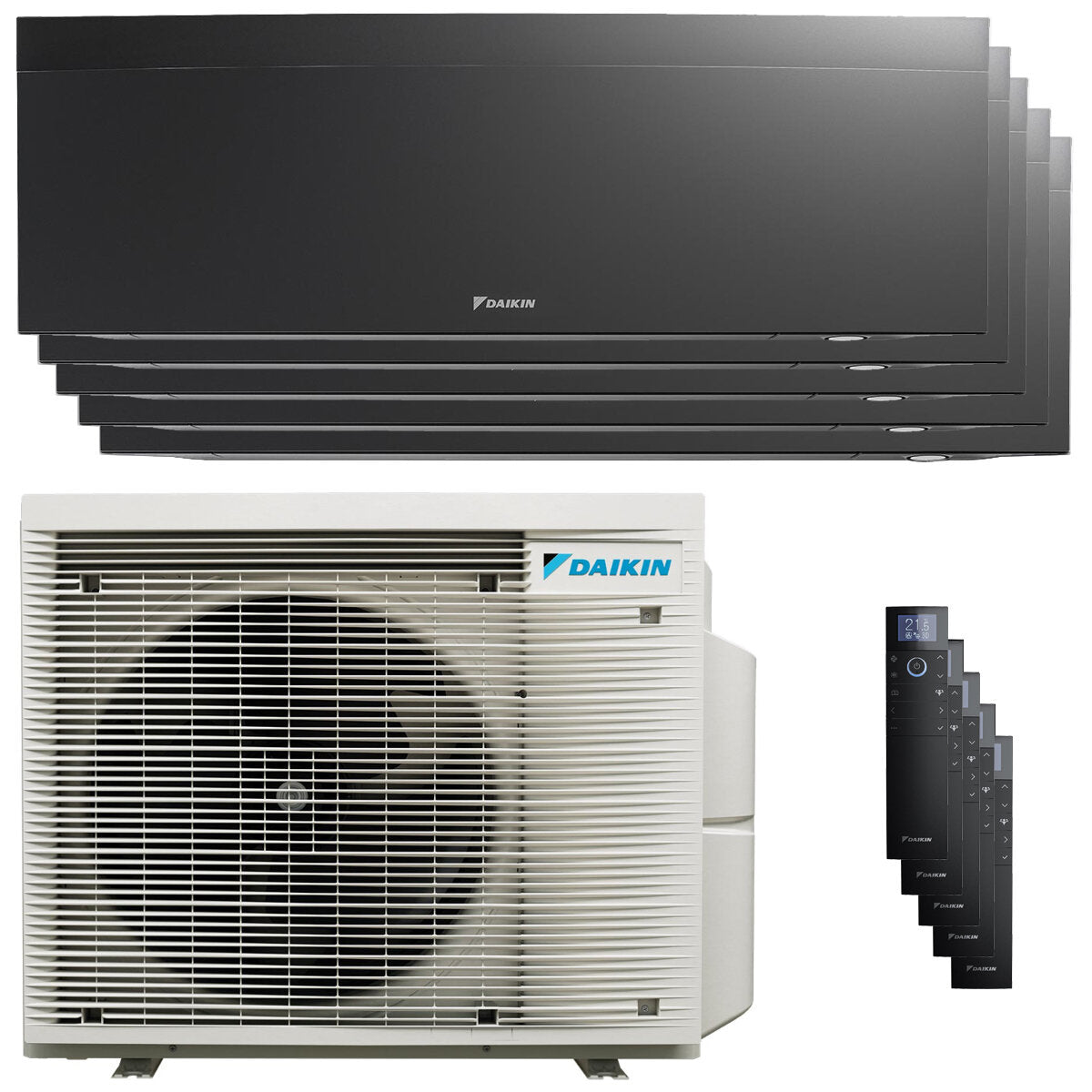 Daikin Emura 3 Klimaanlage Penta Split 7000+7000+7000+7000+7000 BTU Inverter A+ WLAN Außengerät 7,8 kW Schwarz