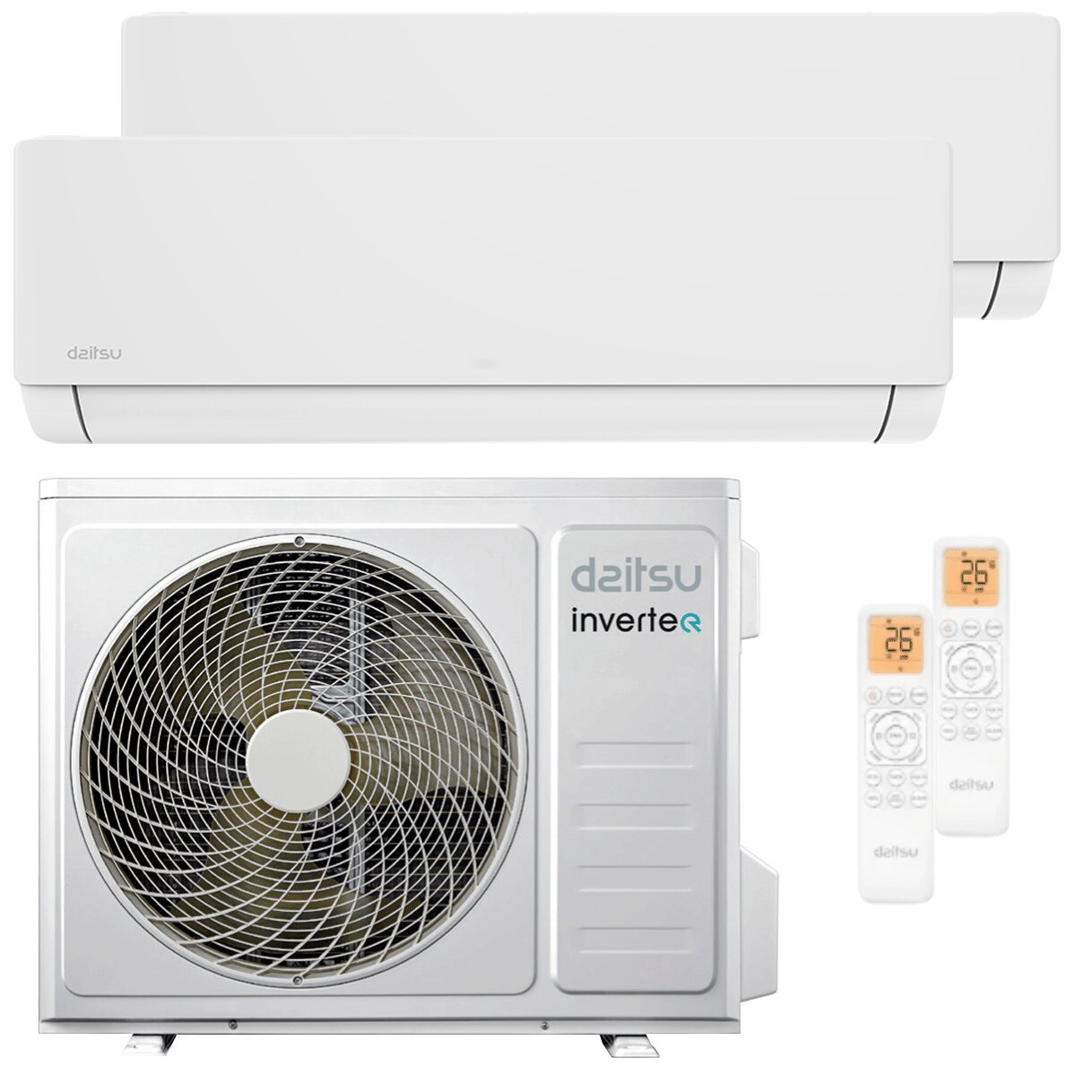 Daitsu Arctic Pro Dual-Split-Klimaanlage 9000+9000 BTU Inverter A++ WLAN-Außeneinheit 5,1 kW 