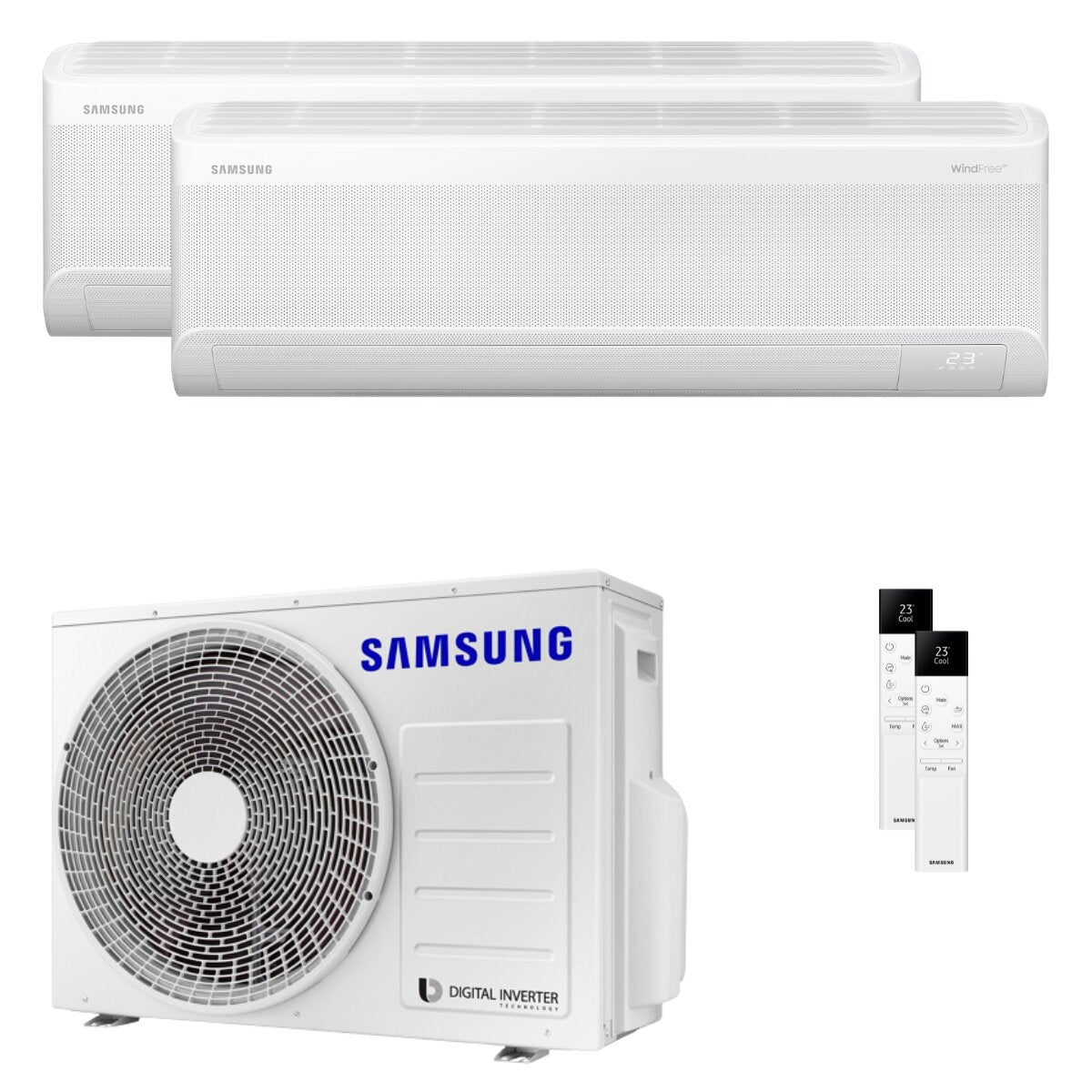 Samsung Windfree Avant S2 Dual-Split-Klimaanlage 7000+18000 BTU Inverter A++ WLAN-Außeneinheit 5,2 kW 