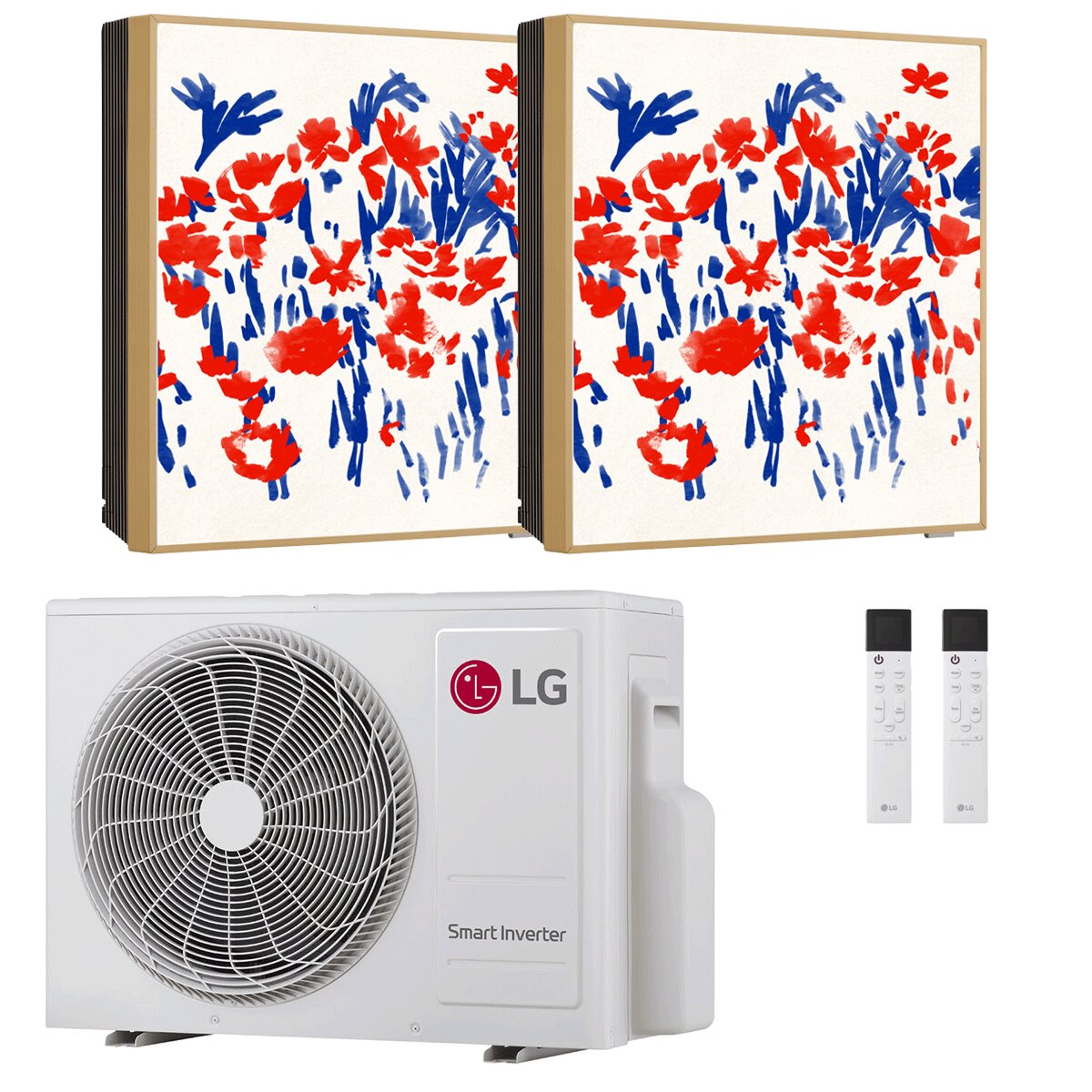 LG ARTCOOL Gallery PHOTO Dual-Split-Klimaanlage mit 12000 + 12000 BTU Inverter-Technologie, Energieeffizienzklasse A+++, WLAN und 4,7 kW Außengerät 