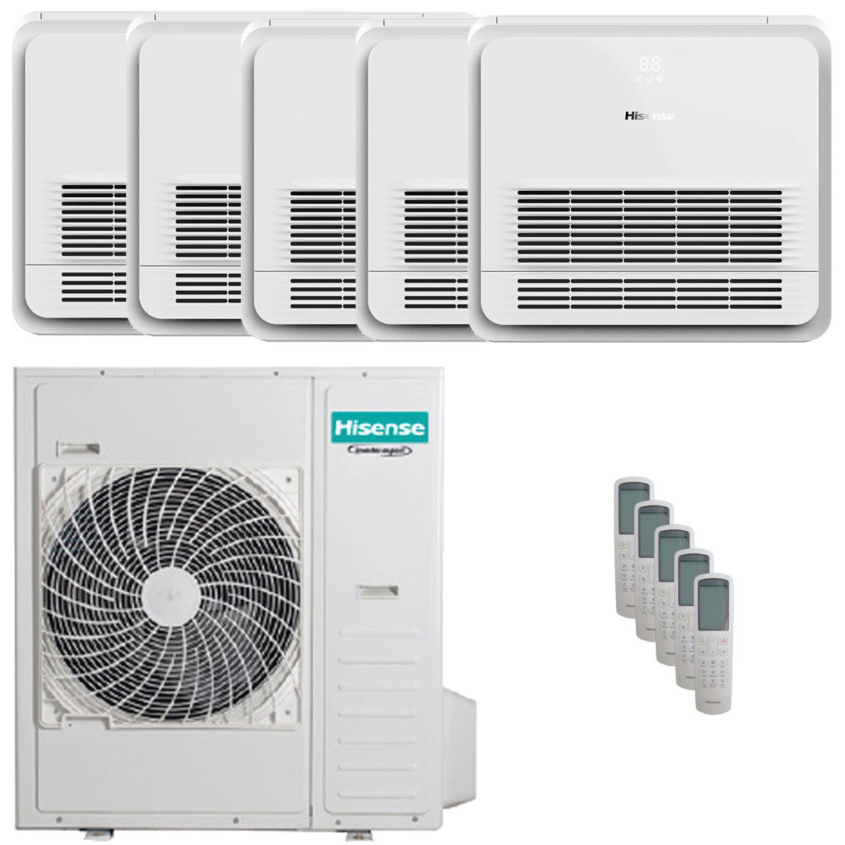 Hisense Console AKT penta climatiseur split 9000+9000+12000+12000+12000 BTU unité extérieure inverter 12,5 kW