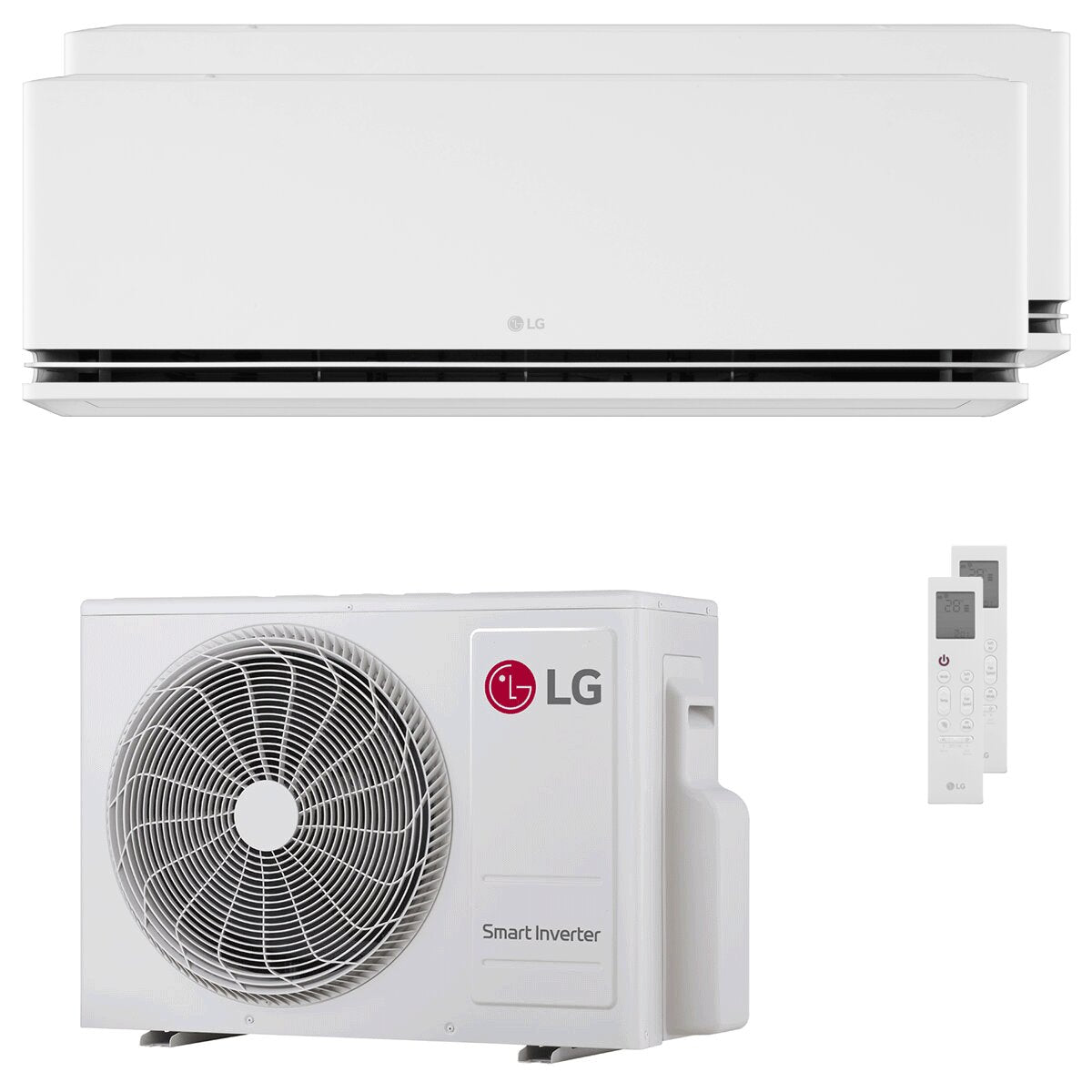 LG DUALCOOL Deluxe AI dual split air conditioner 9000+9000 BTU inverter A+++ wifi outdoor unit 4.1 kW
